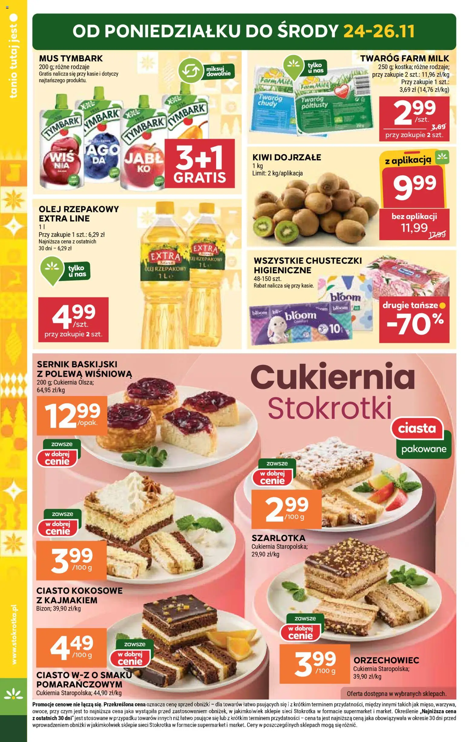 Stokrotka Gazetka - Market od 20.11.2025 | Strona: 4 | Produkty: Olej rzepakowy, Stokrotka, Ciasto, Kiwi