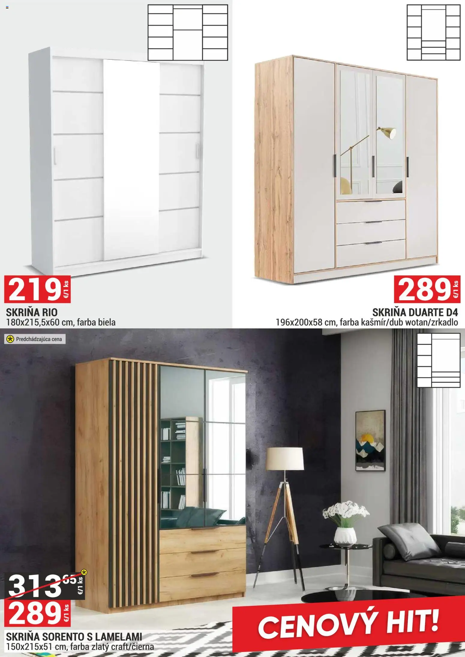 Nové Merkury Market akcie – leták je platný od 02.01.2026 | Strana: 34 | Produkty: Skriňa