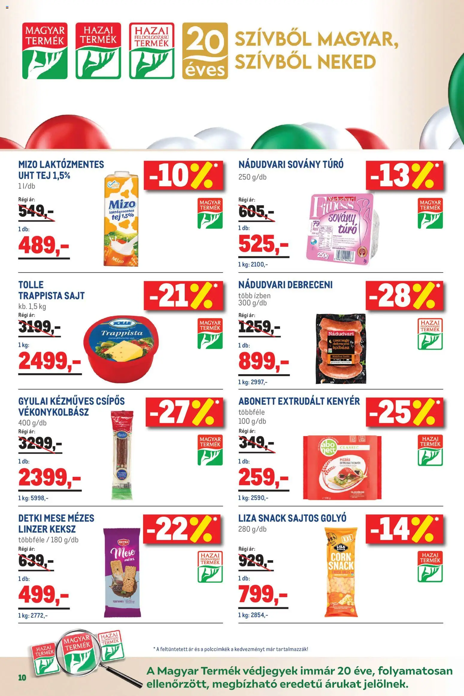 Metro akciós ujság - amely érvényes a következő dátumtól: 01.03.2026 | Oldal: 10 | Termékek: Kolbász, Sovány túró, Laktózmentes tej, Trappista sajt