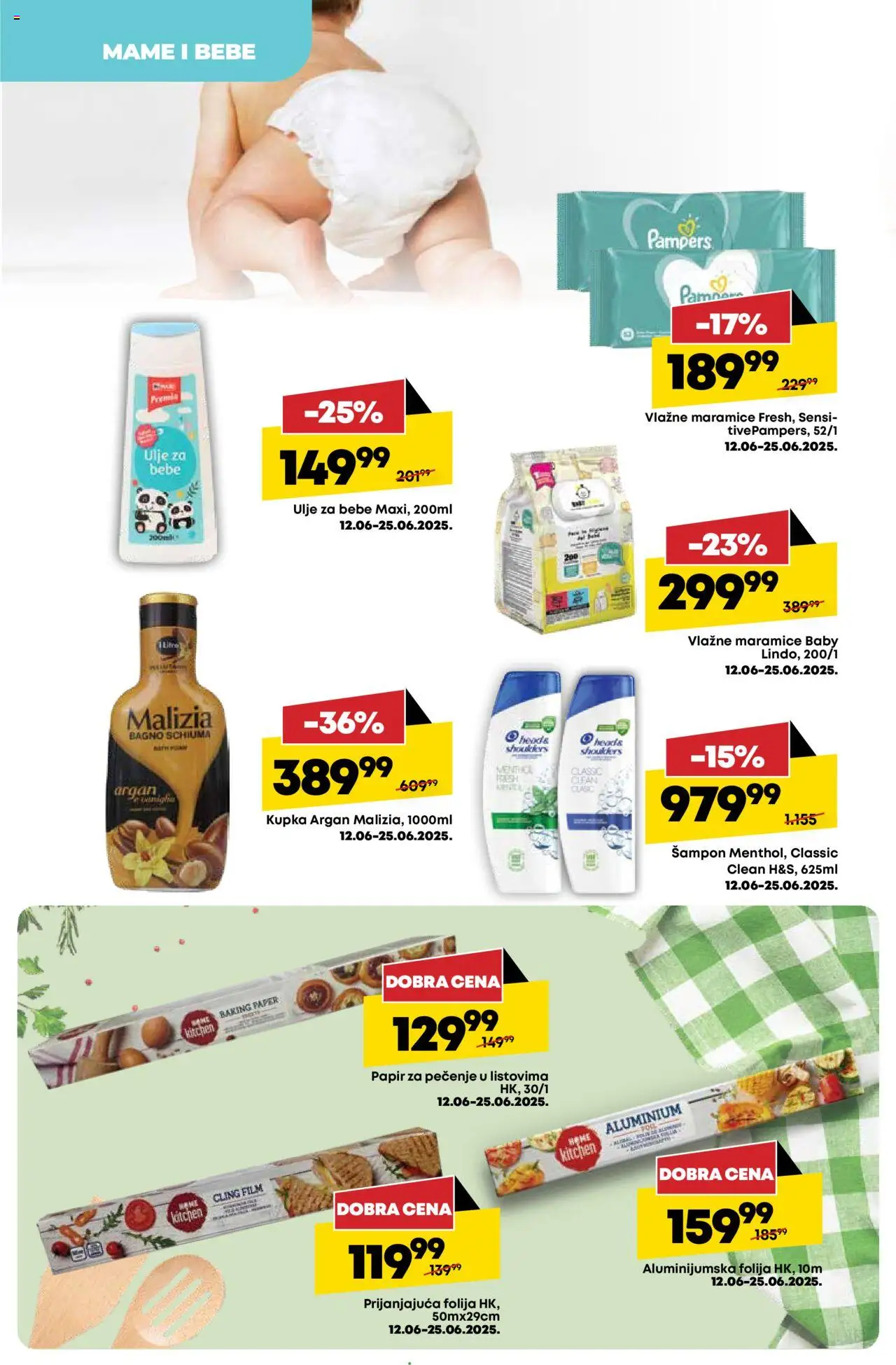 Mega Maxi katalog - važi od 12.06.2025 | Strana: 30 | Proizvode: Aluminijumska folija, Papir za pečenje, Šampon, Ulje