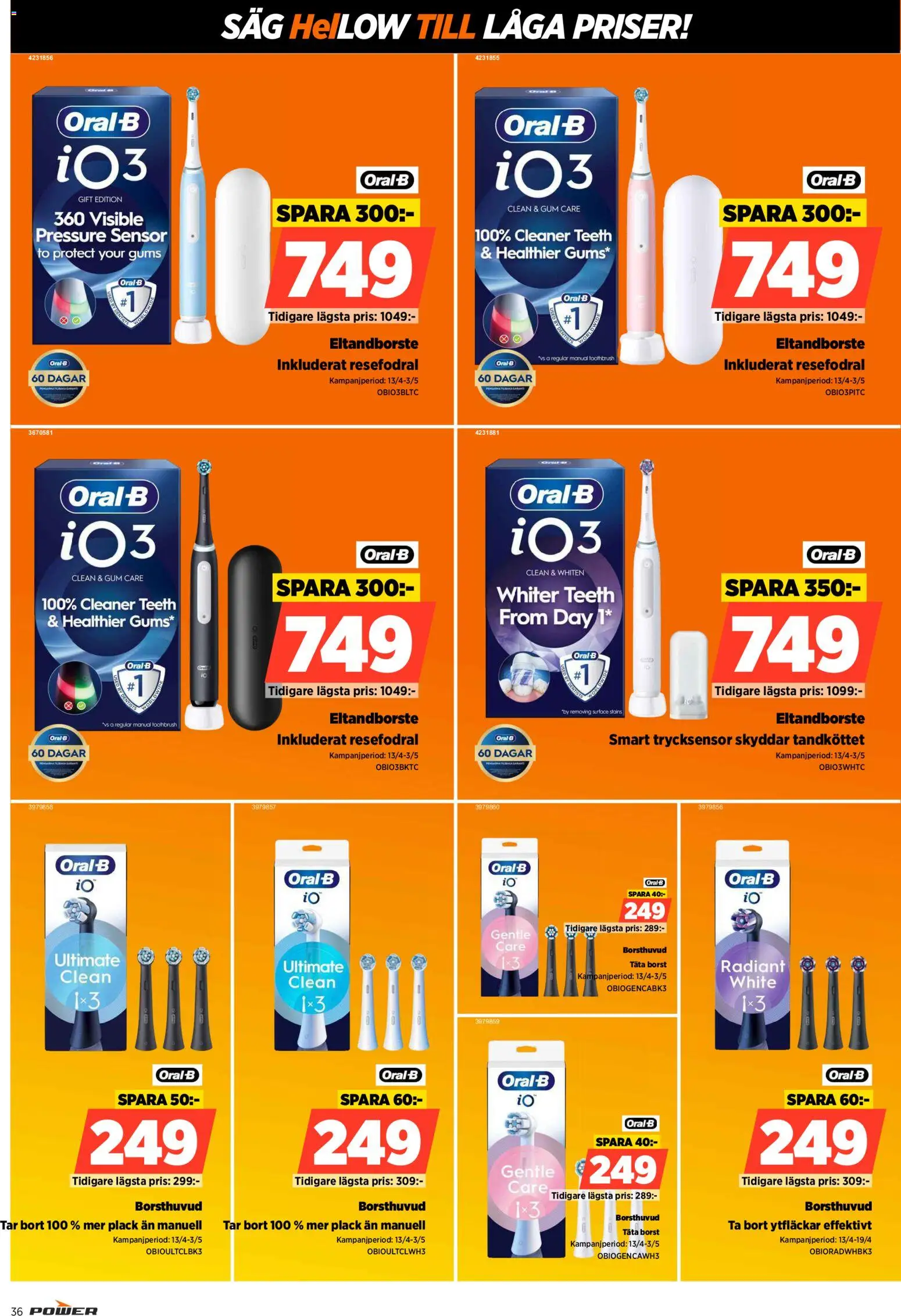 Power reklamblad aktuell från 13.04.2026 | Sida: 36 | Produkter: Eltandborste, Såg