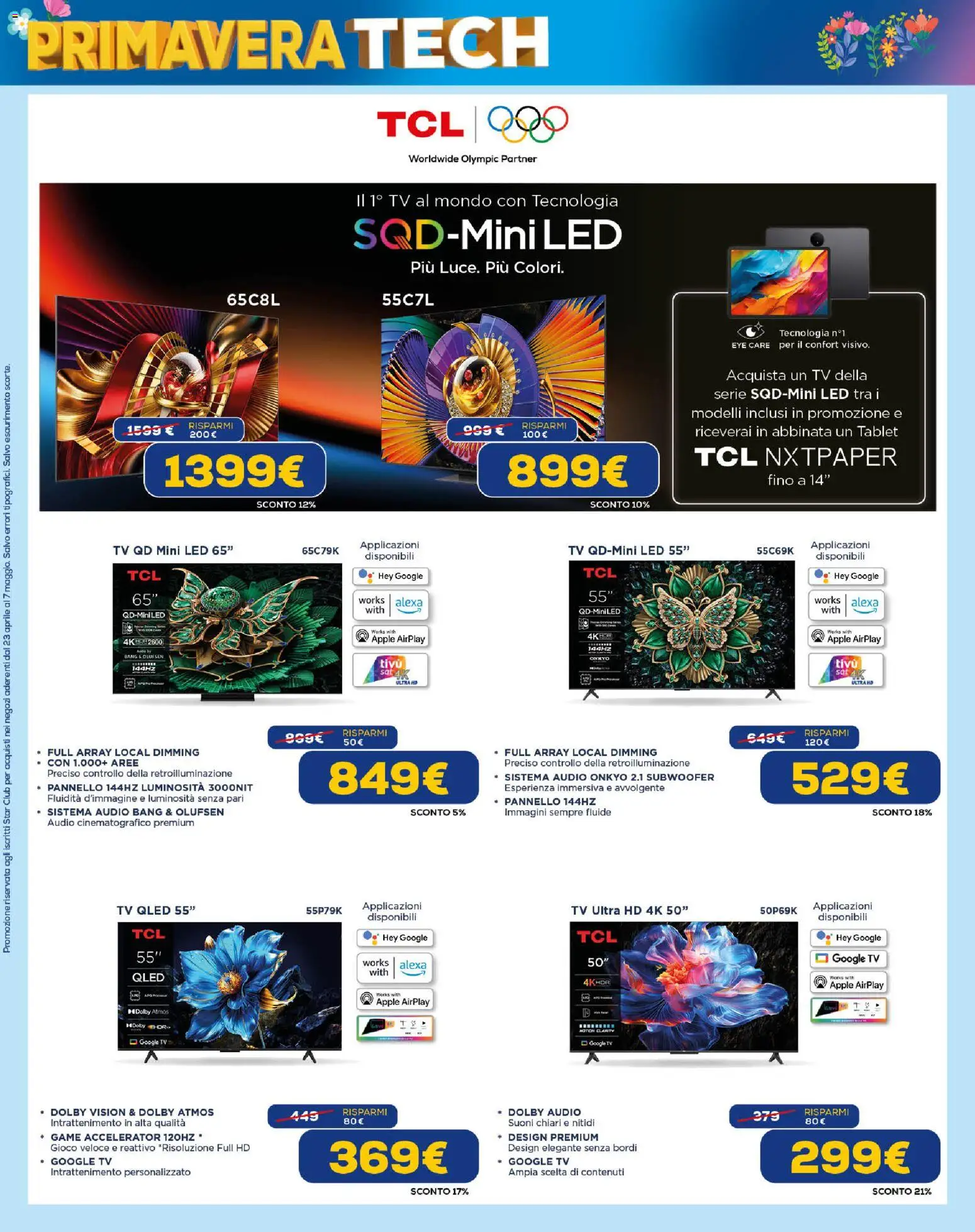 Volantino Euronics del 23.04.2026 | Pagina: 4 | Prodotti: Tablet, TV, Audio, Gioco