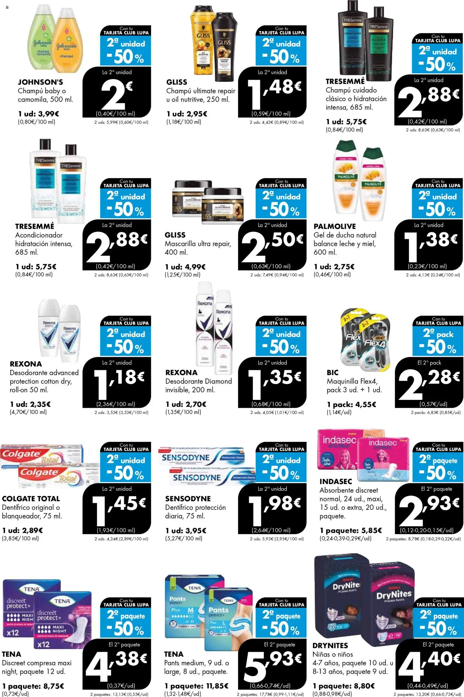 Lupa Supermercados folleto │ válido desde el 09.04.2026 | Página: 15 | Productos: Champú, Desodorante, Leche, Ducha