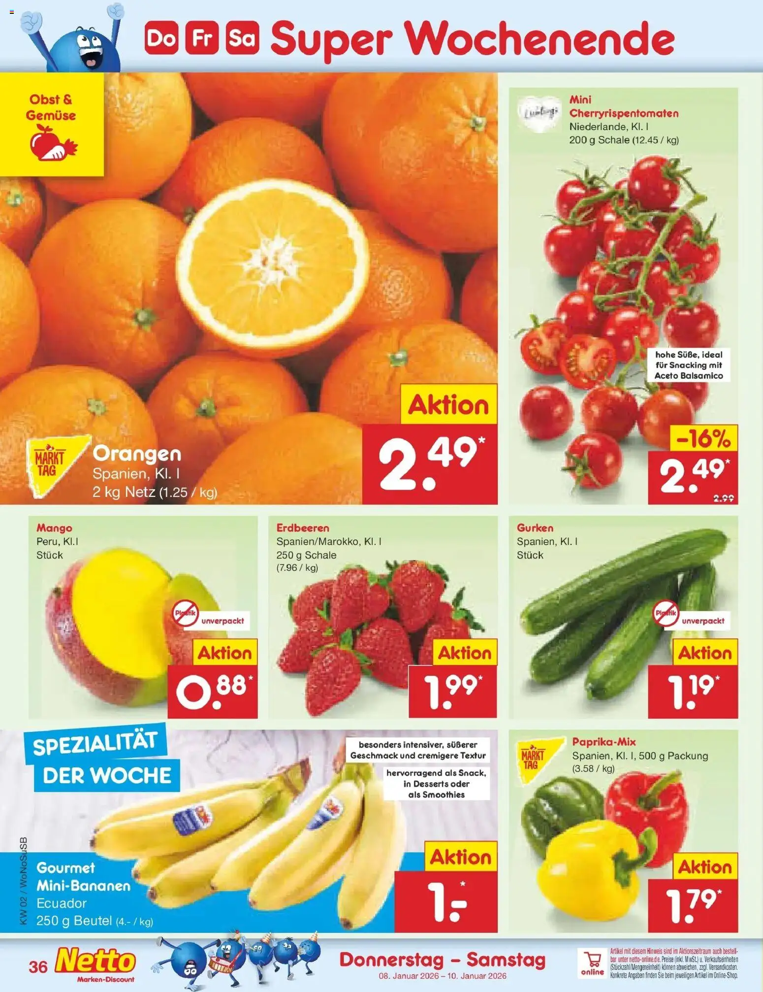 Netto Marken-Discount prospekt Rodgau	 – gültig ab 05.01.2026 | Seite: 40 | Produkte: Balsamico, Orangen, Gemüse, Gurken