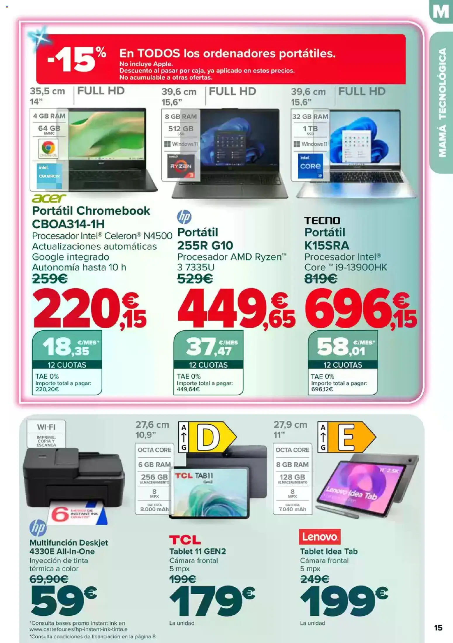 Carrefour Dia de la Madre │ válido desde el 23.04.2026 | Página: 15 | Productos: Tablet, Cámara, Batería