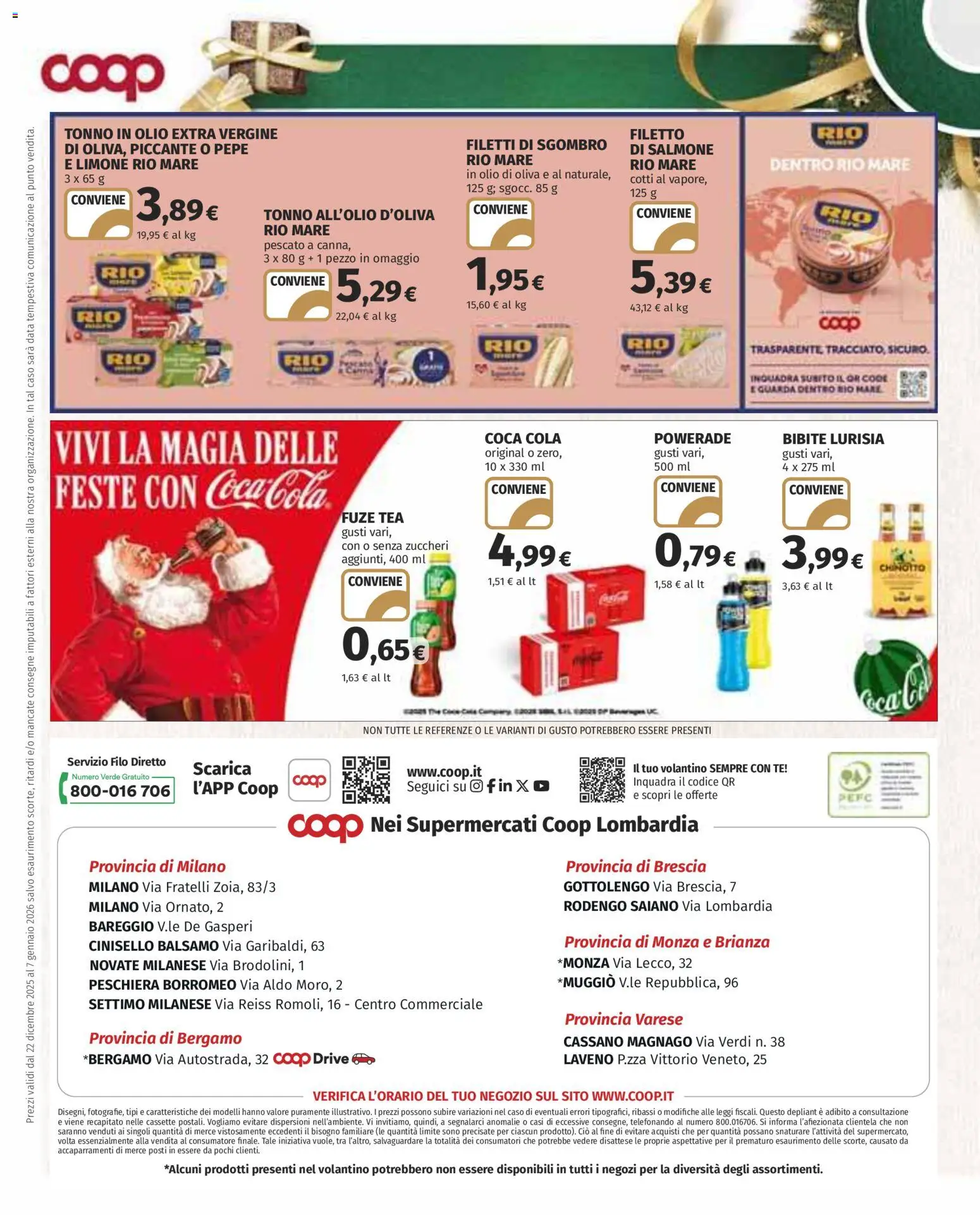 Volantino COOP del 22.12.2025 | Pagina: 22 | Prodotti: Pepe, Data, Bibite, Sgombro