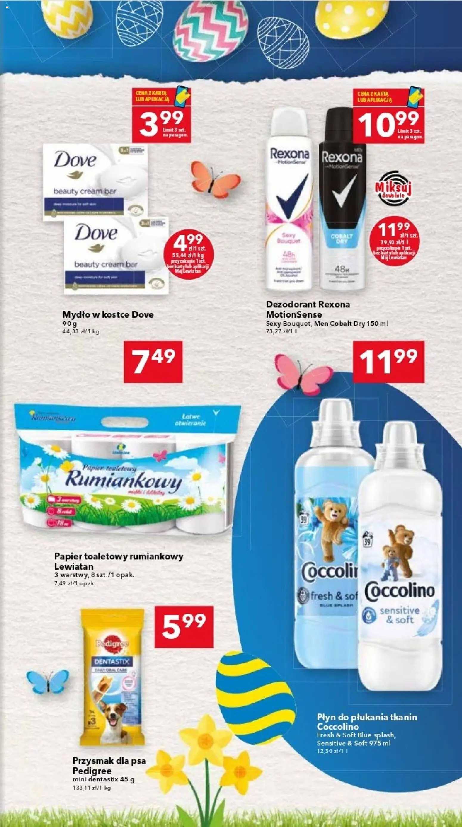 Lewiatan gazetka - Katowice od 26.03.2026 | Strona: 15 | Produkty: Papier toaletowy, Coccolino, Pedigree, Mydło
