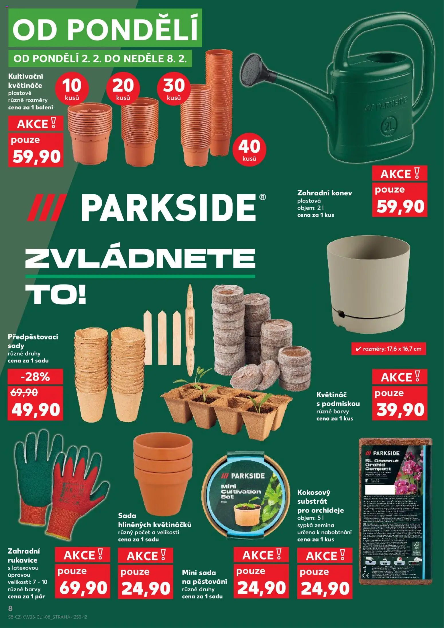 Kaufland leták - Kolín od 28.01.2026 | Strana: 8 | Produkty: Parkside, Zahradní rukavice, Substrát, Zemina