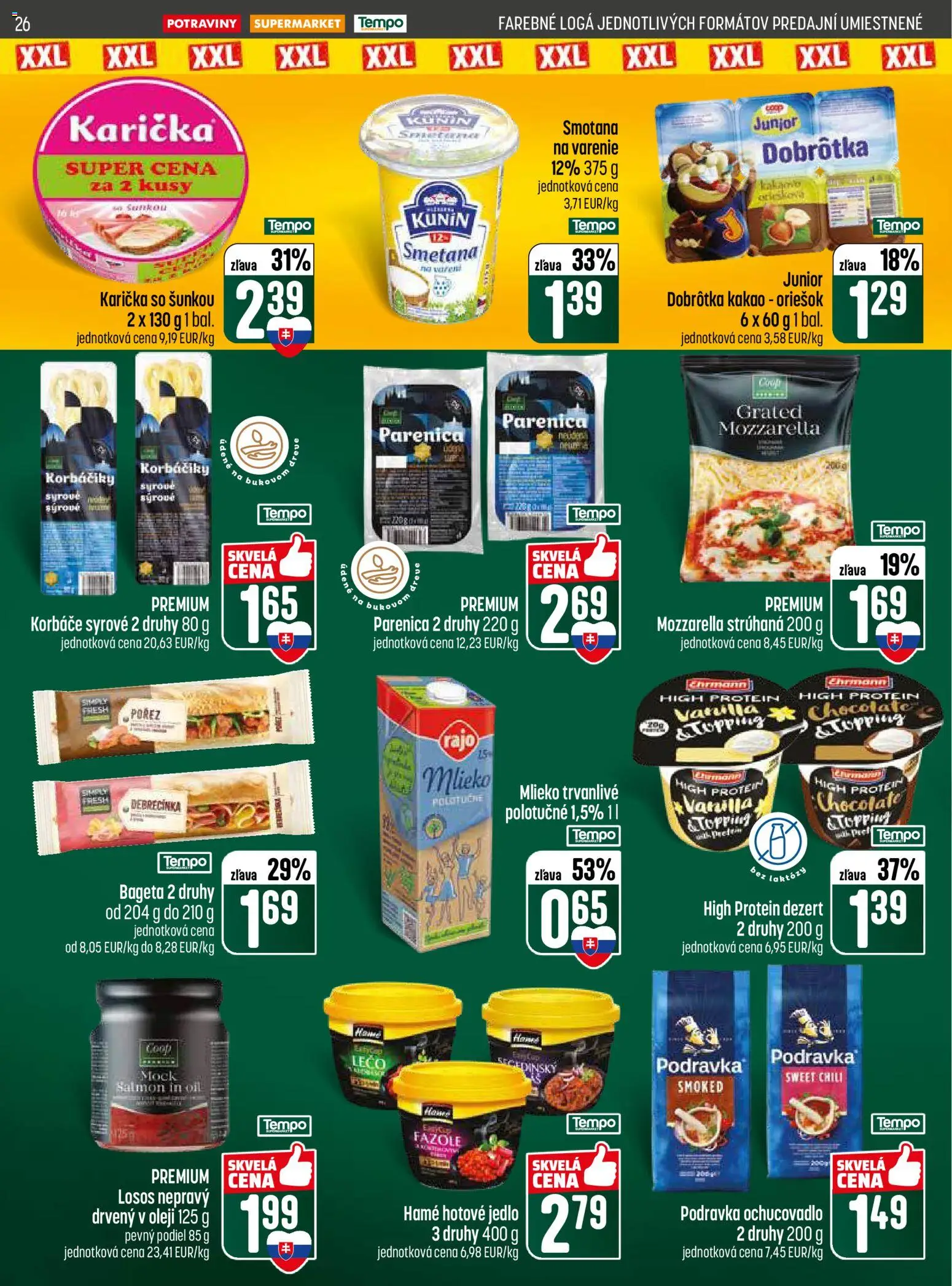 Nové COOP Jednota akcie – leták je platný od 12.02.2026 | Strana: 26 | Produkty: Mlieko, Protein, Losos, Kakao