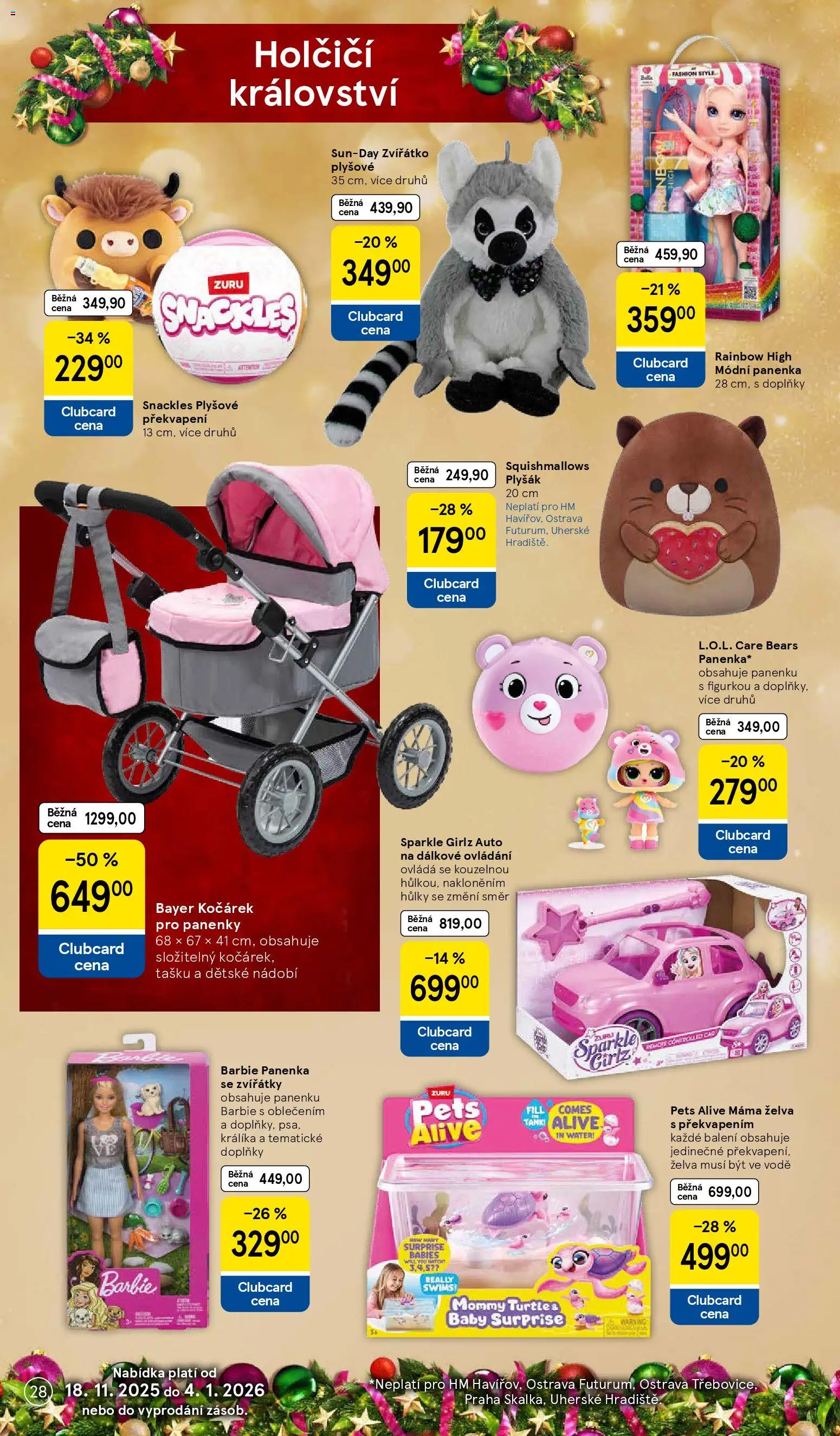 Tesco katalog od 25.11.2025 | Strana: 28 | Produkty: Rainbow High, Auto na dálkové ovládání, Barbie, Kočárek
