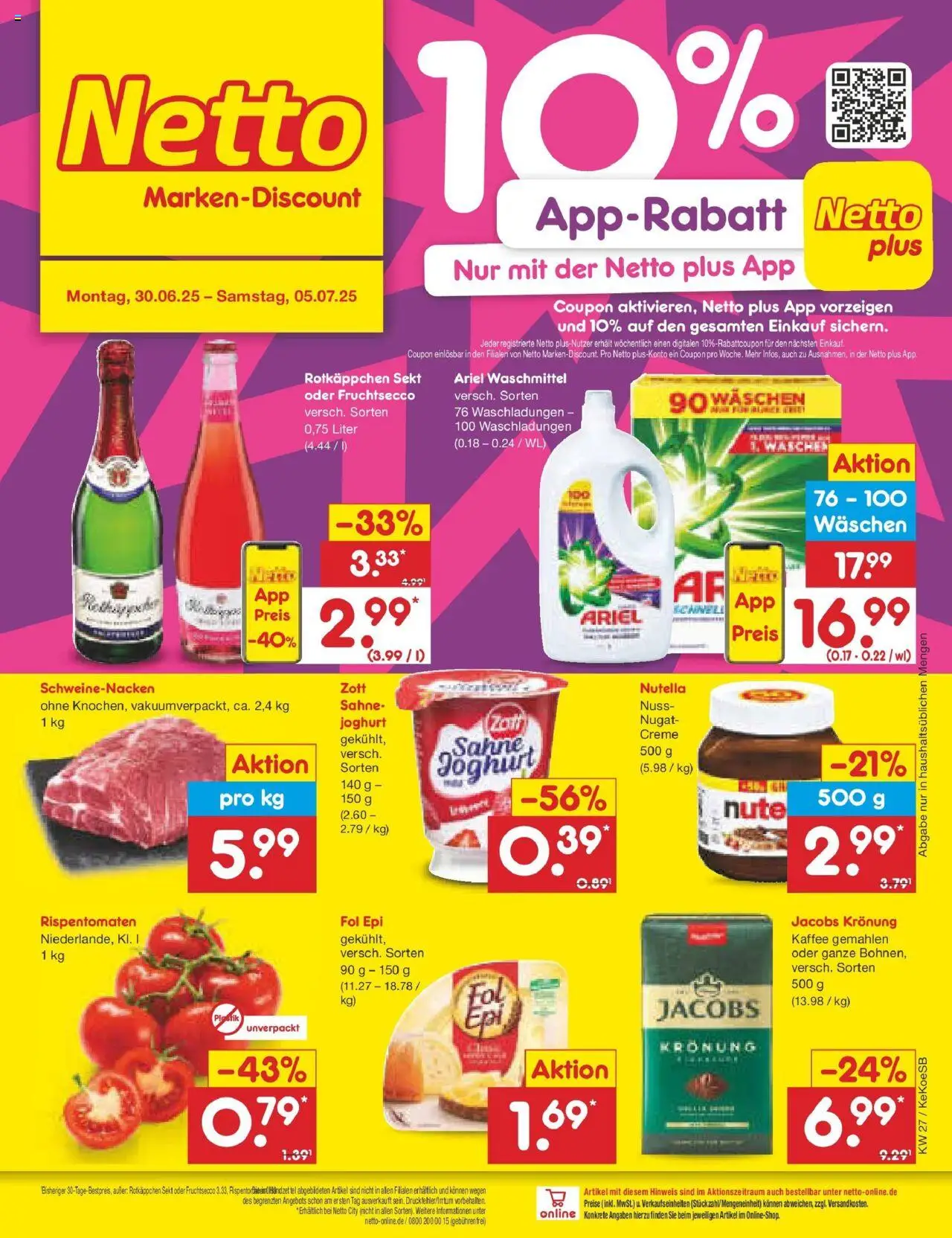 Netto Marken-Discount prospekt Köln	 - gültig ab dem 29.06.2025 | Seite: 1 | Produkte: Kaffee, Sekt, Fruchtsecco, Rotkäppchen