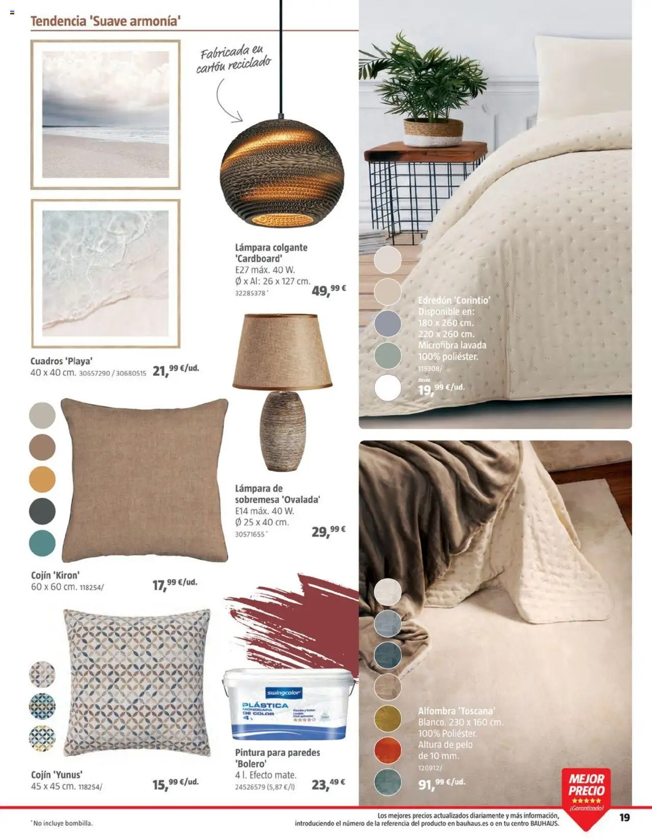 Bauhaus - Decoracion │ válido desde el 16.10.2025 | Página: 19 | Productos: Edredón, Cojín, Alfombra, Lámpara