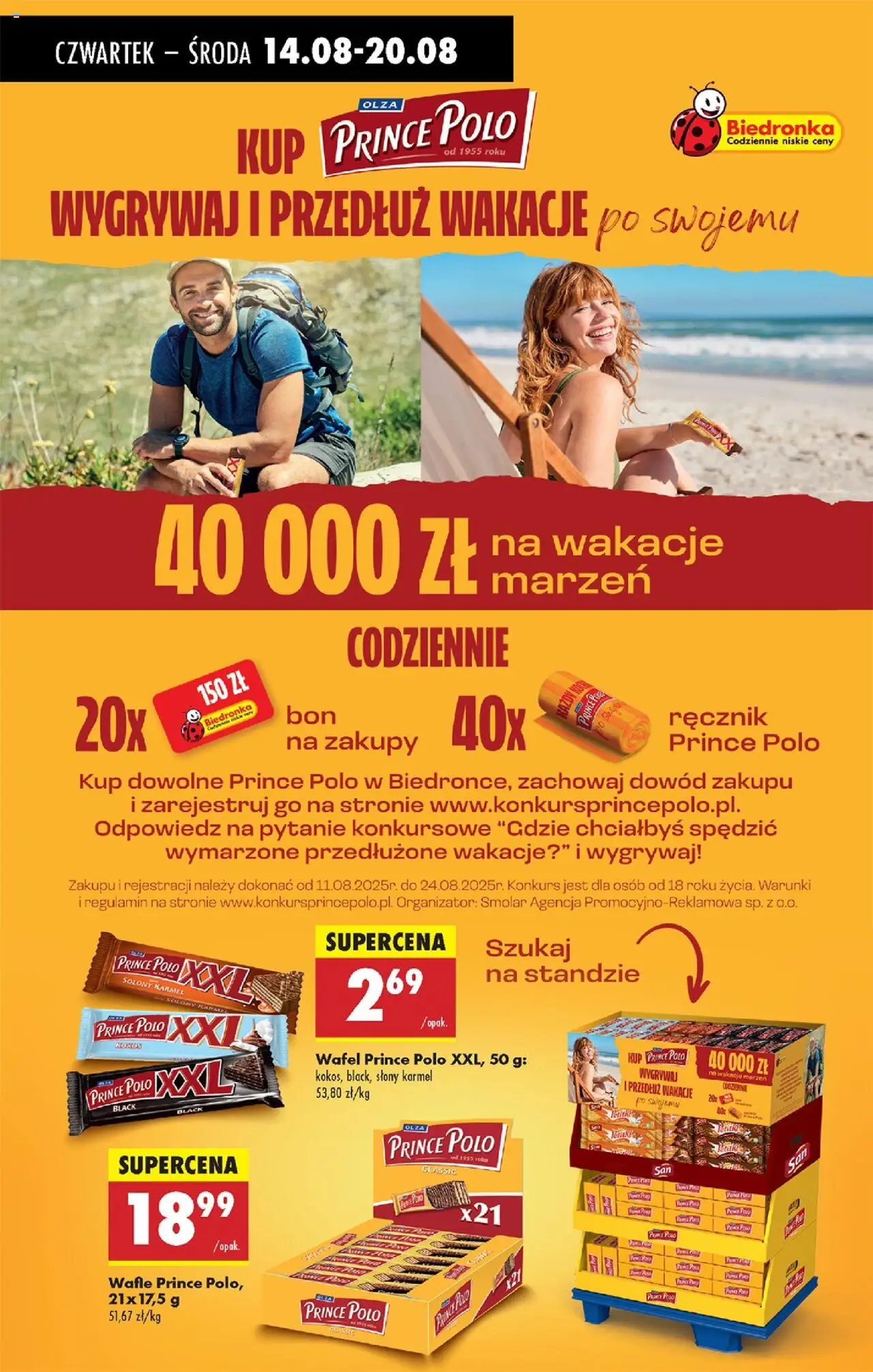 Biedronka gazetka - Oferta w tym tygodniu od 14.08.2025 | Strona: 71 | Produkty: Prince polo xxl, Wafle