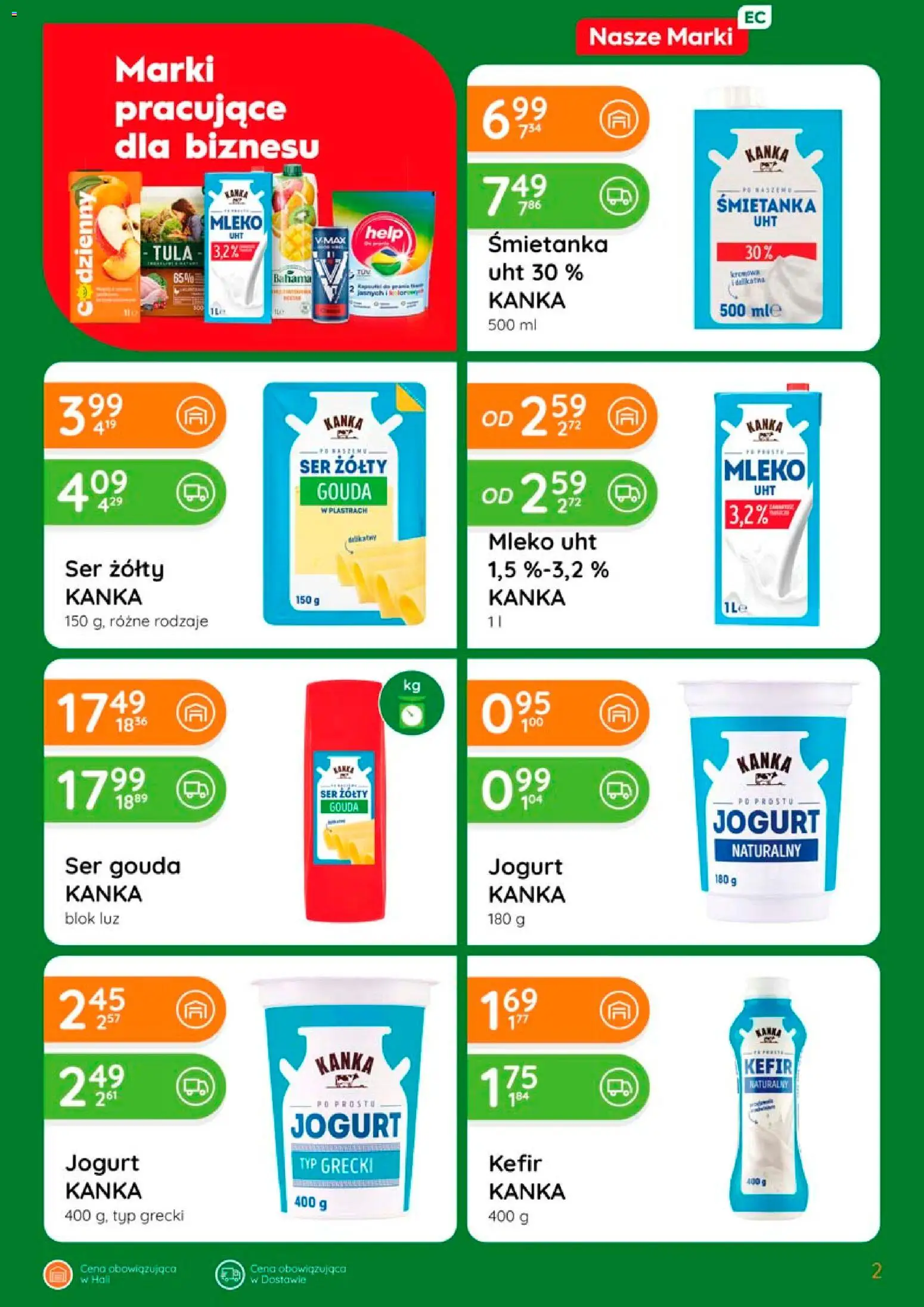 Eurocash gazetka - Oferta Produktowa od 05.03.2026 | Strona: 2 | Produkty: Kefir, Kefir naturalny, Mleko, Ser
