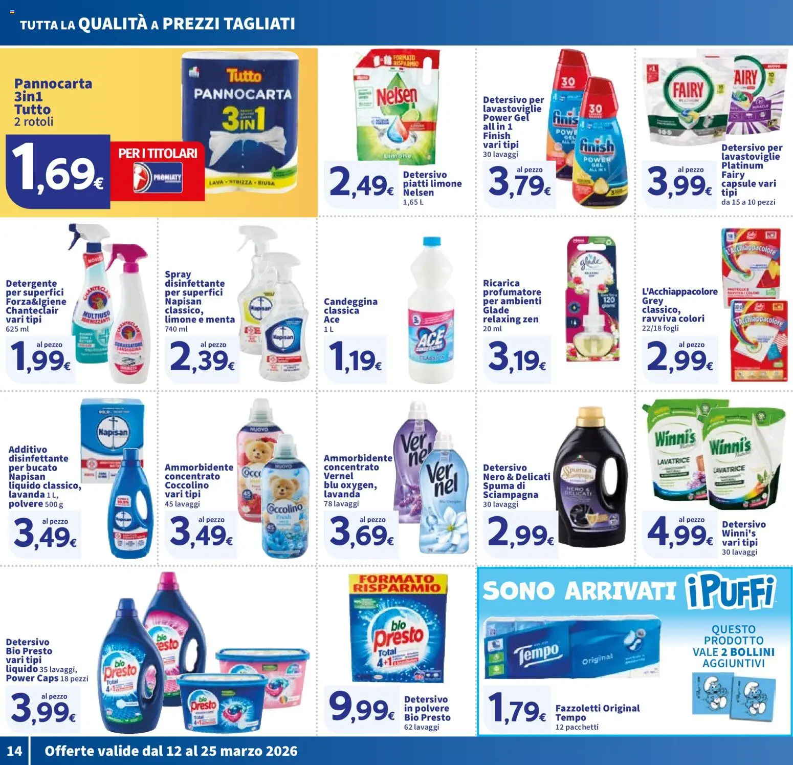 Volantino SIGMA del 12.03.2026 | Pagina: 14 | Prodotti: Ammorbidente, Detergente, Fazzoletti, Limone