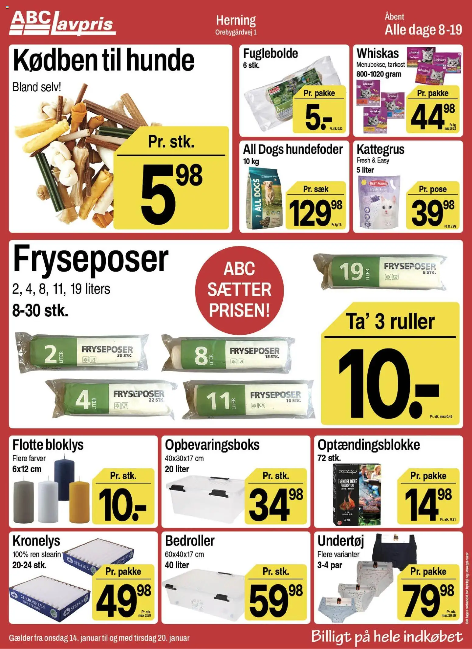 Abc Lavpris tilbudsavis – gyldig fra 14.01.2026 | Side: 9 | Produkter: Undertøj, Hundefoder