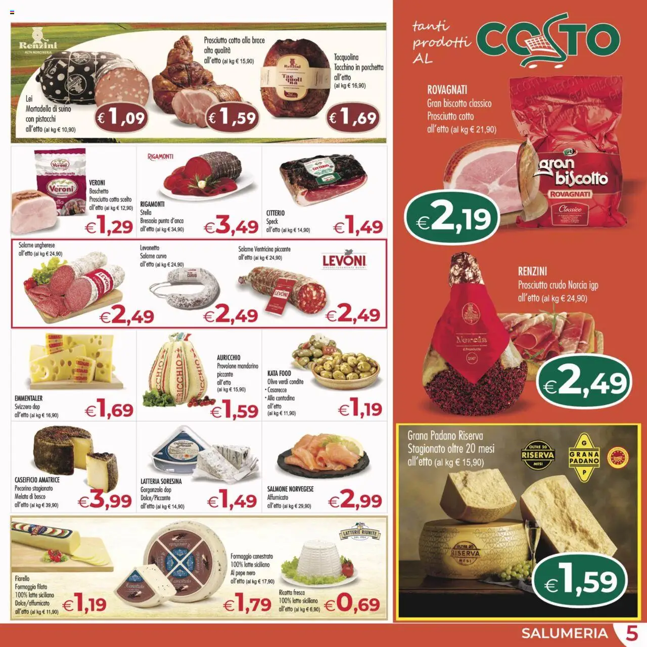 Volantino MerSi Supermercati del 08.10.2025 | Pagina: 5 | Prodotti: Salmone, Latte, Formaggio, Pistacchi