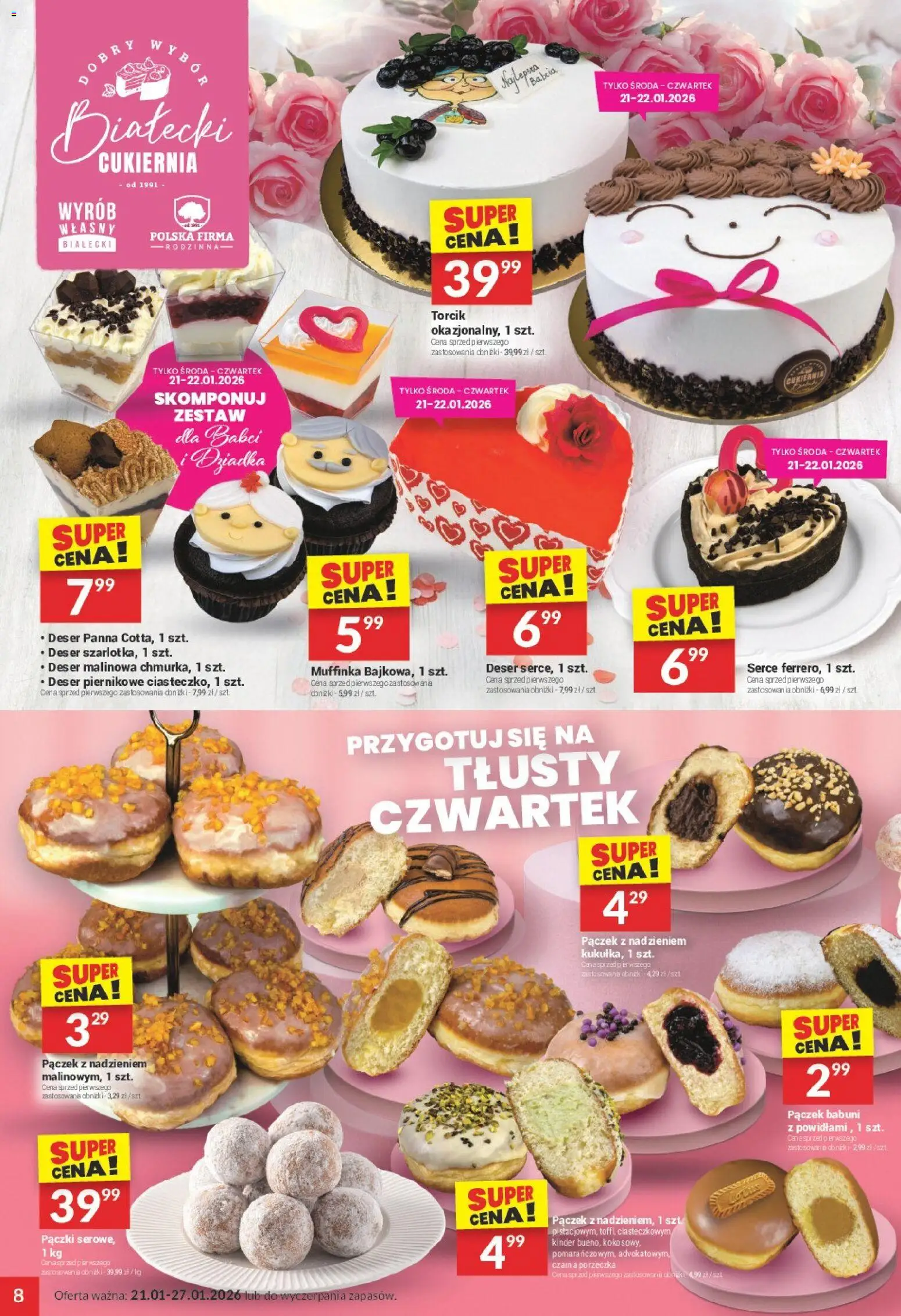Twój Market Gazetka od 21.01.2026 | Strona: 8 | Produkty: Pączki, Porzeczka