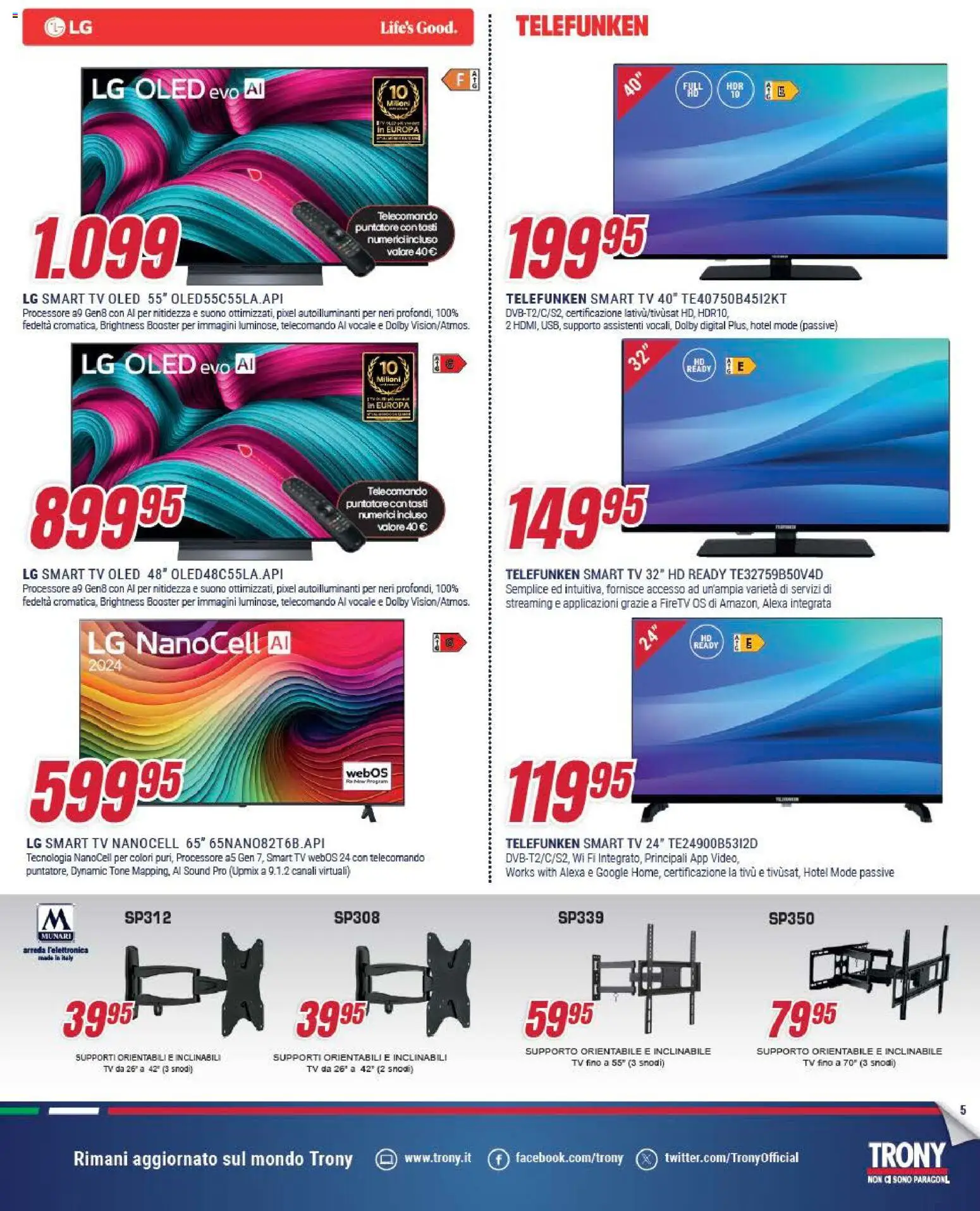 Volantino Trony del 15.01.2026 | Pagina: 5 | Prodotti: Telecomando, smart TV, TV