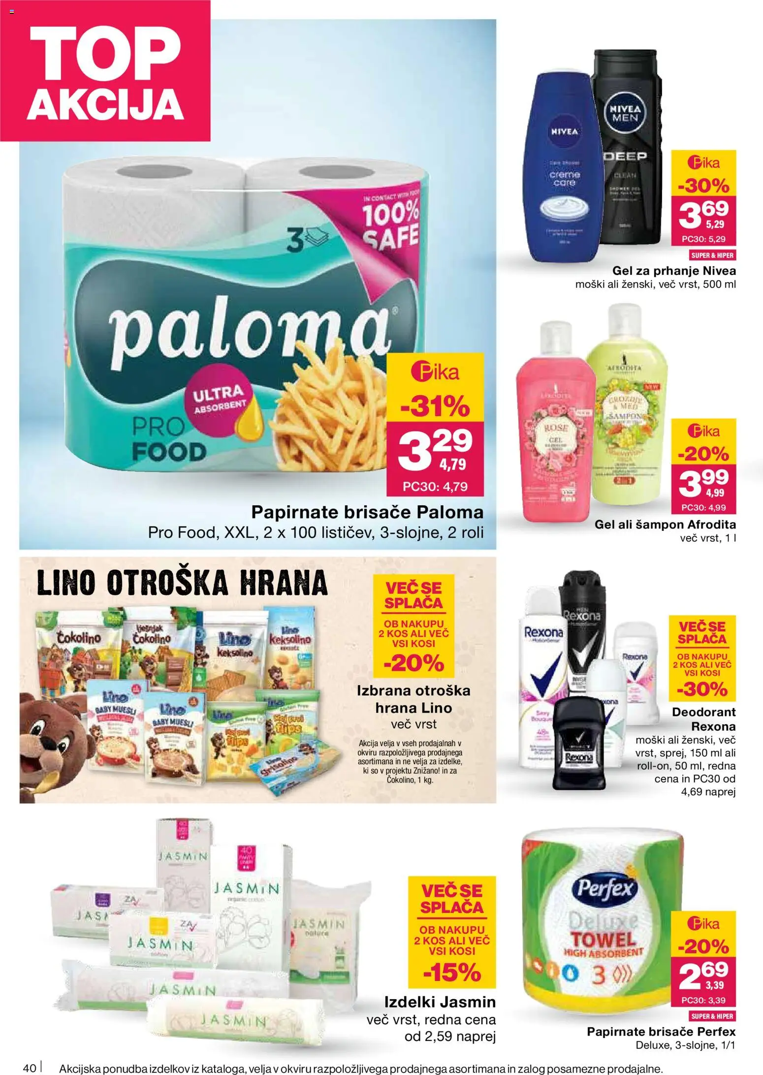 Novi Mercator katalog ponudbe – veljaven od 20.11.2025 | Stran: 40 | Izdelki: Gel za prhanje, Muesli, Kos, Sampon