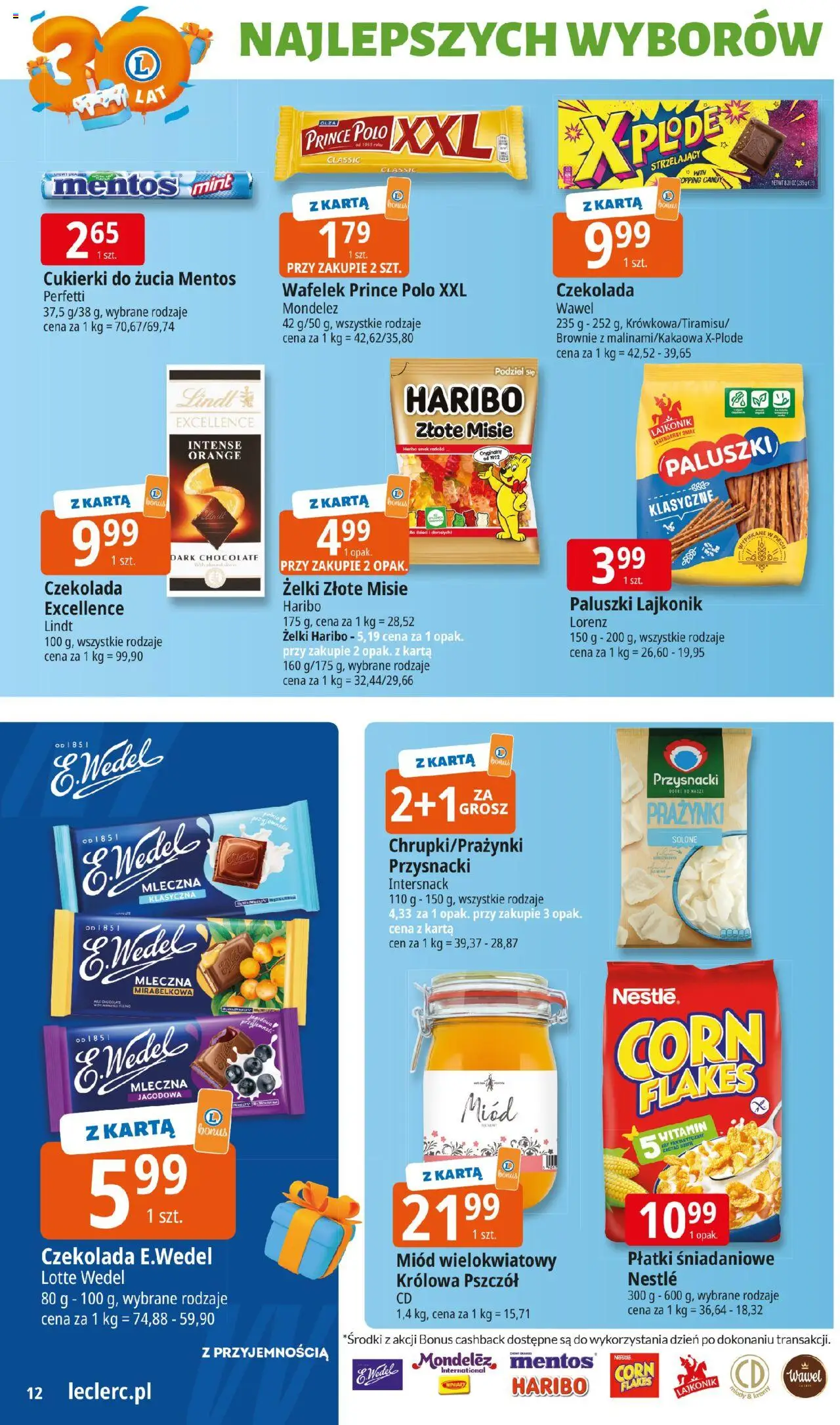 E.Leclerc Gazetka od 22.09.2025 | Strona: 12 | Produkty: Prince polo xxl, Żelki, Cukierki, Płatki