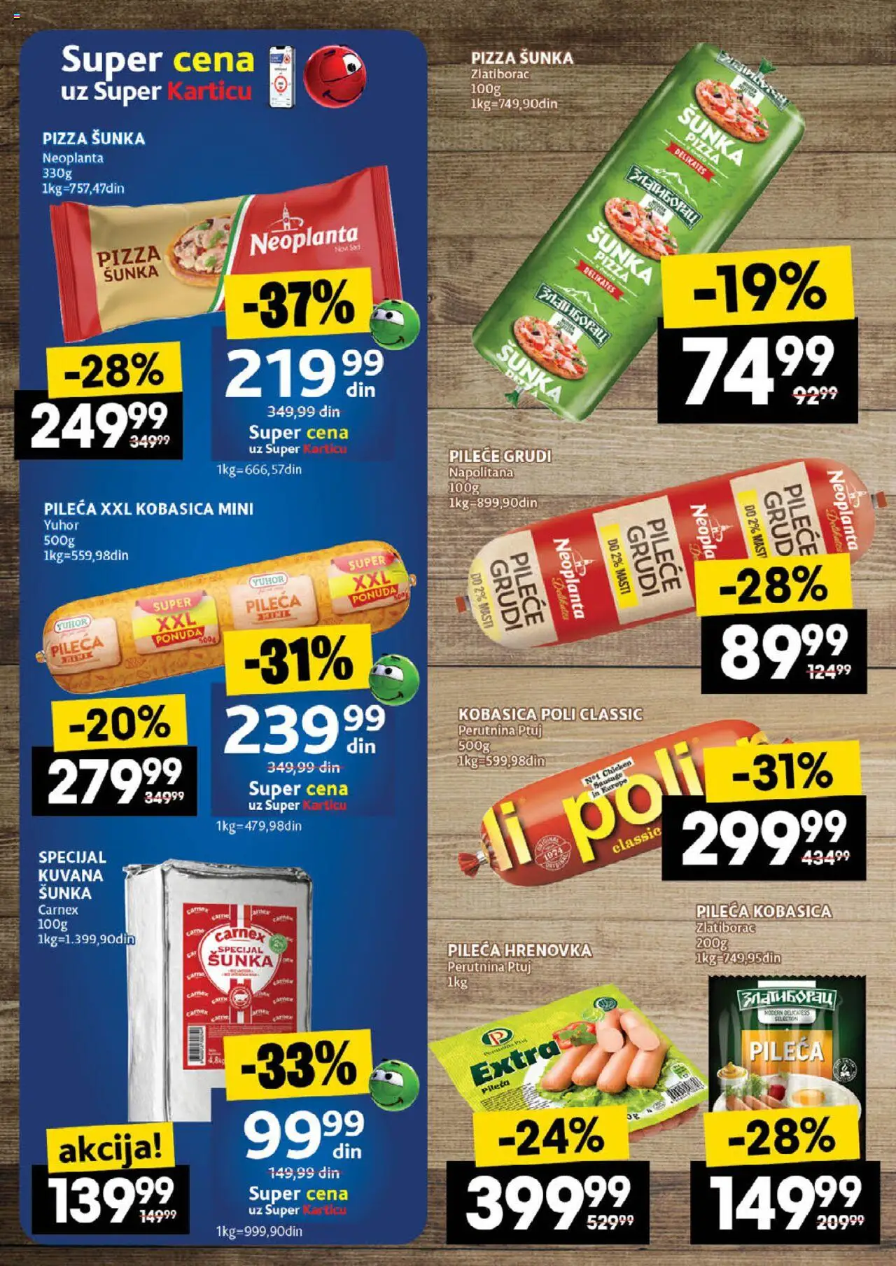 Idea katalog - važi od 03.07.2025 | Strana: 16 | Proizvode: Pileće grudi, Perutnina Ptuj, Šunka, Pizza šunka