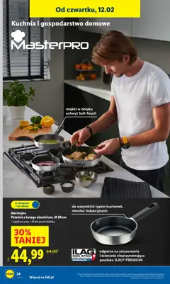 Pogląd oferty "Masterpro Patelnia z kutego aluminium, Ø 20 cm, Patelnia z kutego aluminium, Ø 20 cm, odporna na zarysowania i ścieranie nieprzywierająca powłoka ILAG® PREMIUM, do wszystkich typów kuchenek, również indukcyjnych" - ważna od 09.02.2026 | Strona: 26 | Produkty: Patelnia