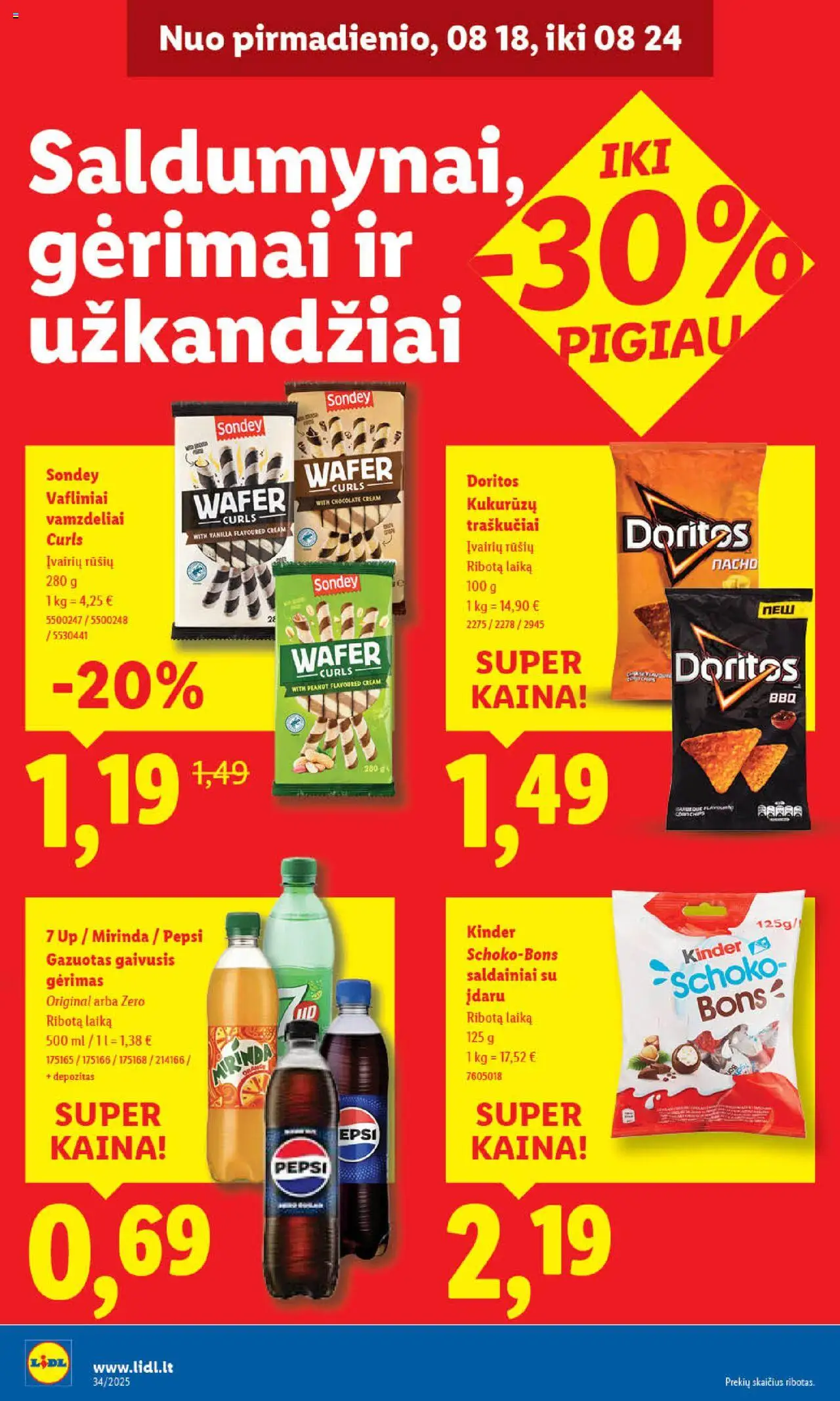 LIDL leidinys│galioja nuo 18.08.2025 | Puslapis: 44 | Prekių: Saldainiai, Traškučiai