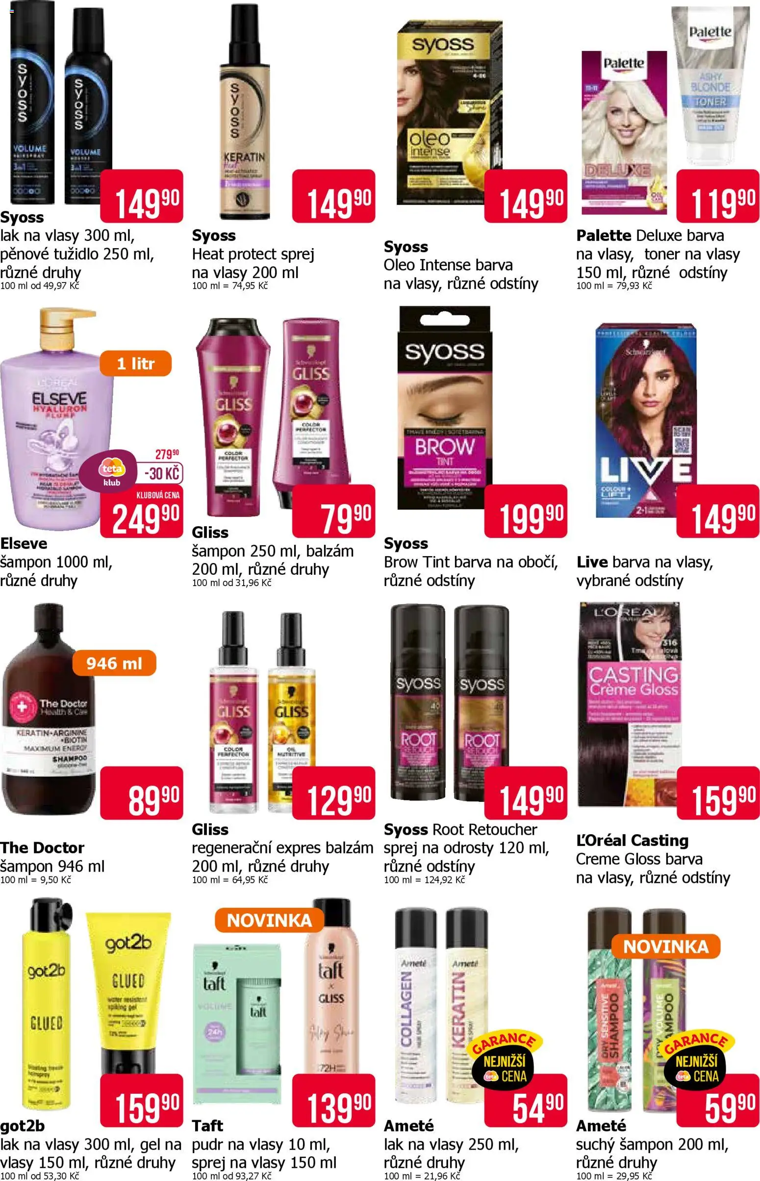 TETA Drogerie leták od 02.01.2026 | Strana: 9 | Produkty: Syoss, Suchý šampon, Pudr, Šampon