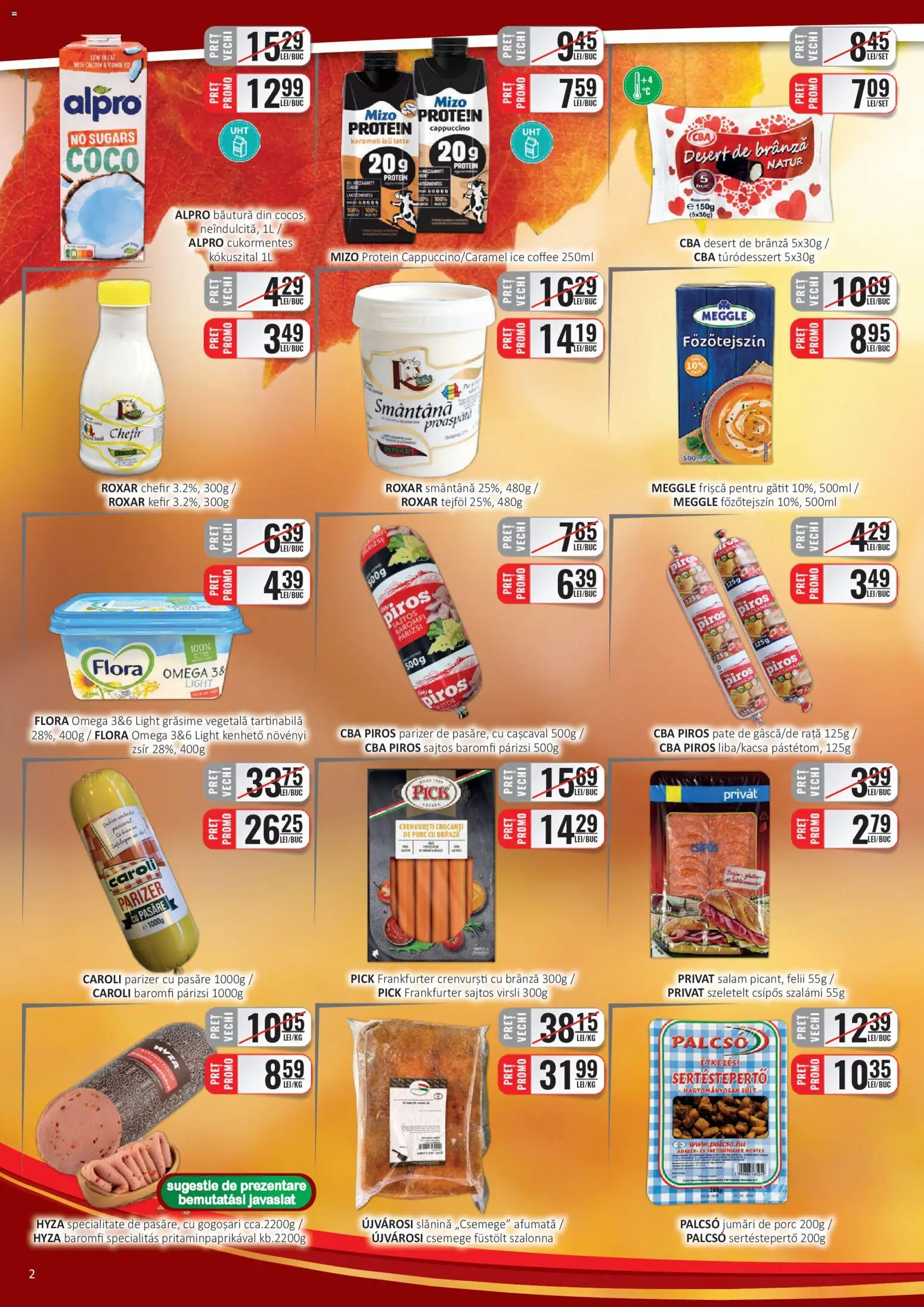 Noul catalog CBA – valabil de la 16.11.2025 | Pagină: 2 | Produse: Pate, Cașcaval, Salam, Frișcă