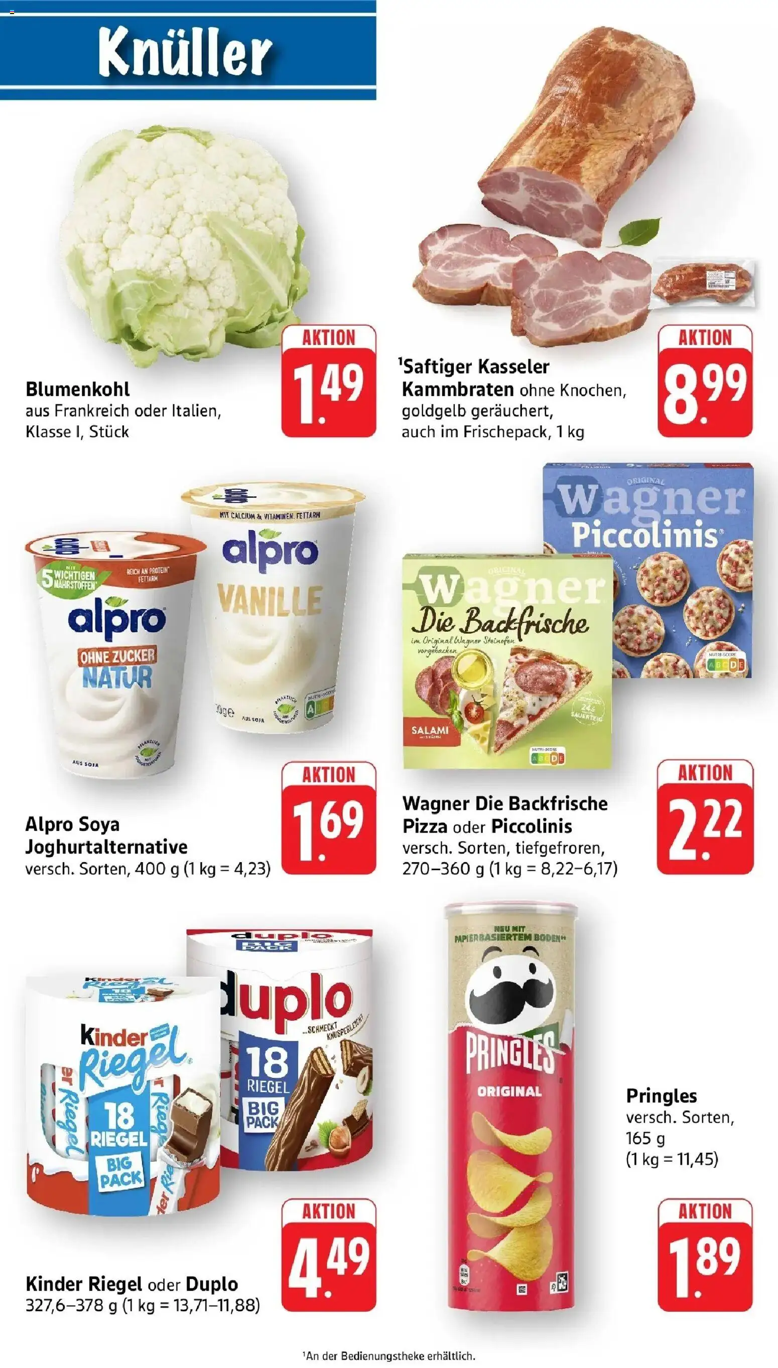 Edeka prospekt Offenburg-Zunsweier	 – gültig ab 09.03.2026 | Seite: 10 | Produkte: Kinder riegel, Zucker, Blumenkohl, Piccolinis