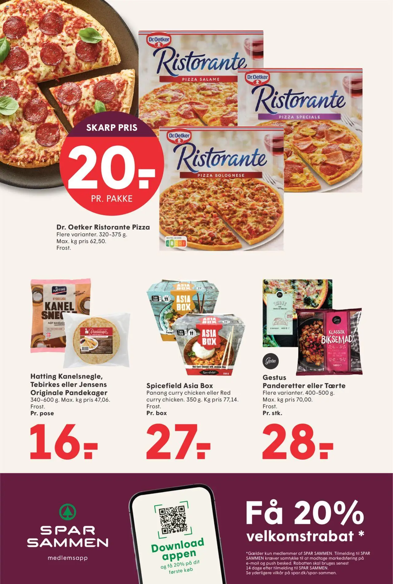 Spar tilbudsavis – gyldig fra 12.09.2025 | Side: 12 | Produkter: Pizza, Kanel, Tebirkes