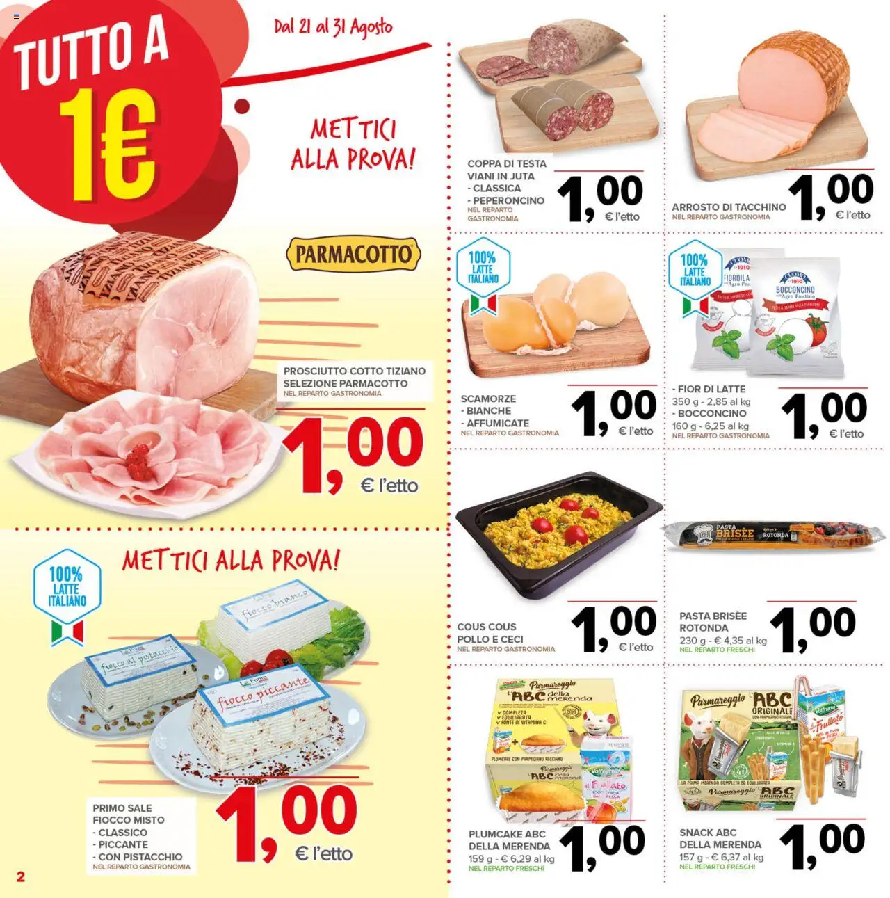 Volantino Todis del 21.08.2025 | Pagina: 2 | Prodotti: Prosciutto Cotto, Pollo, Tacchino, Prosciutto