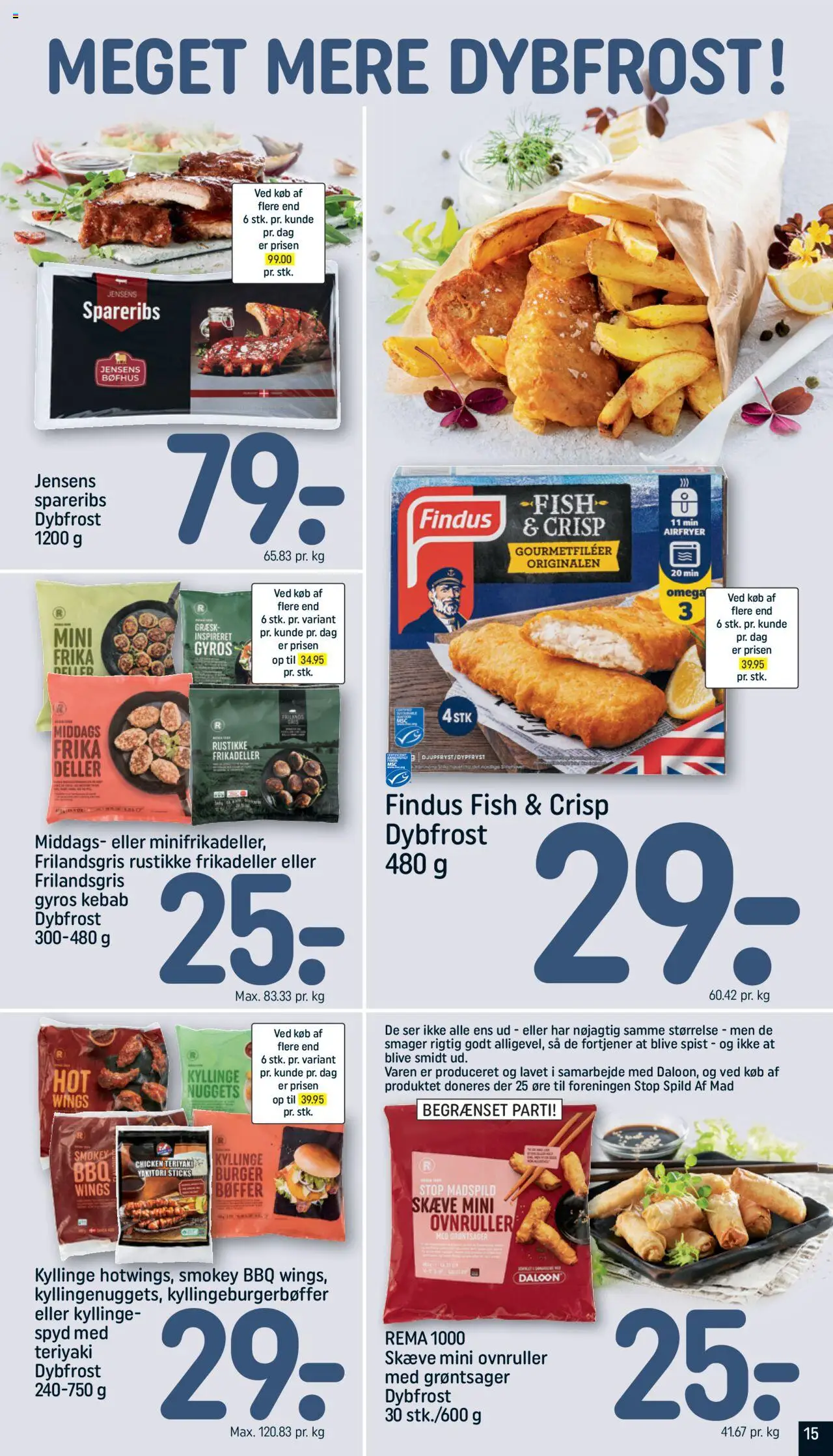 Rema 1000 Tilbudsavis gyldig fra 10.06.2025 | Side: 15 | Produkter: Bøffer, Nuggets, Kebab, Frikadeller