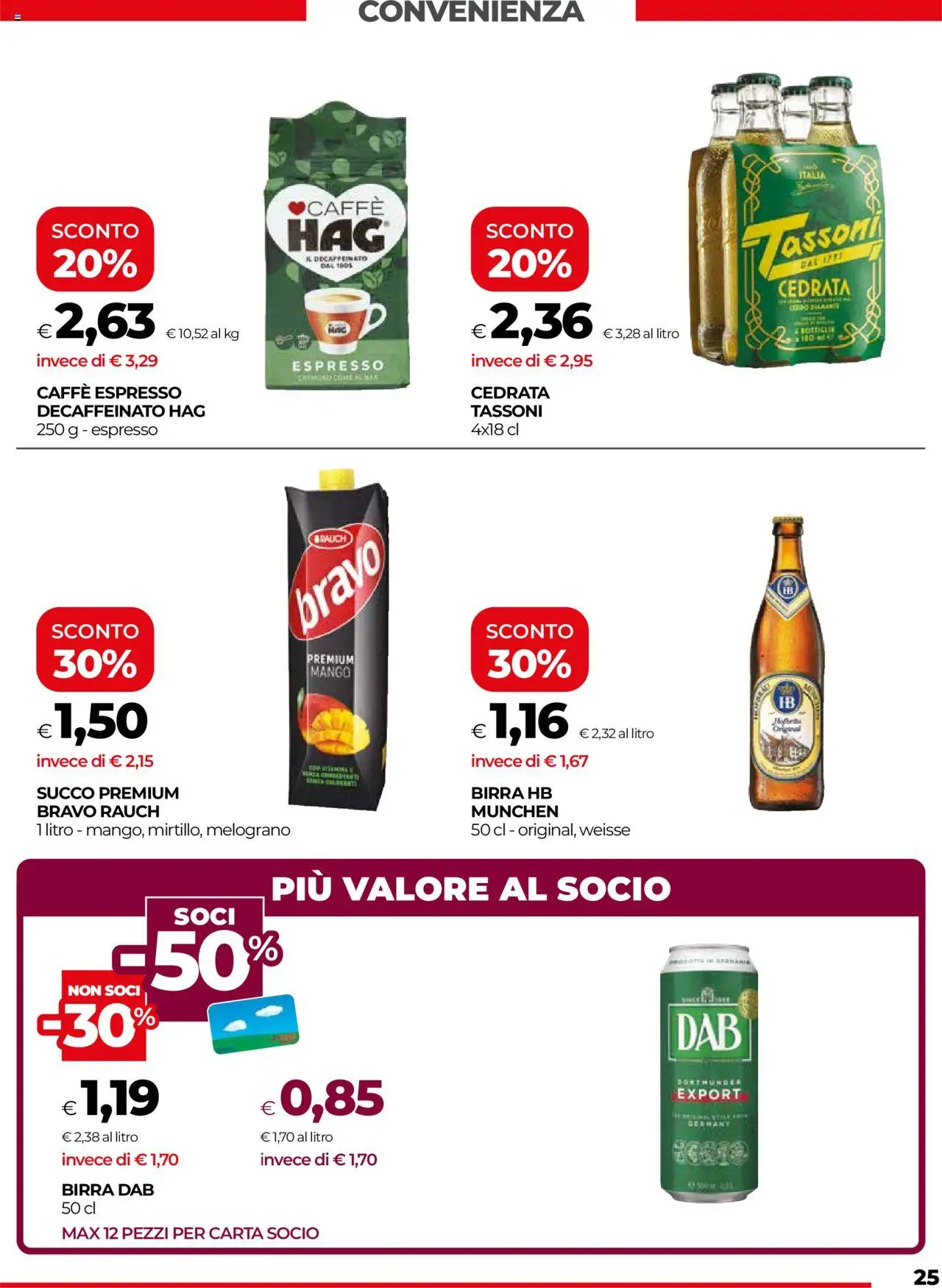 Volantino COOP del 22.05.2025 | Pagina: 25 | Prodotti: Caffè, Birra, Mango, Cedrata
