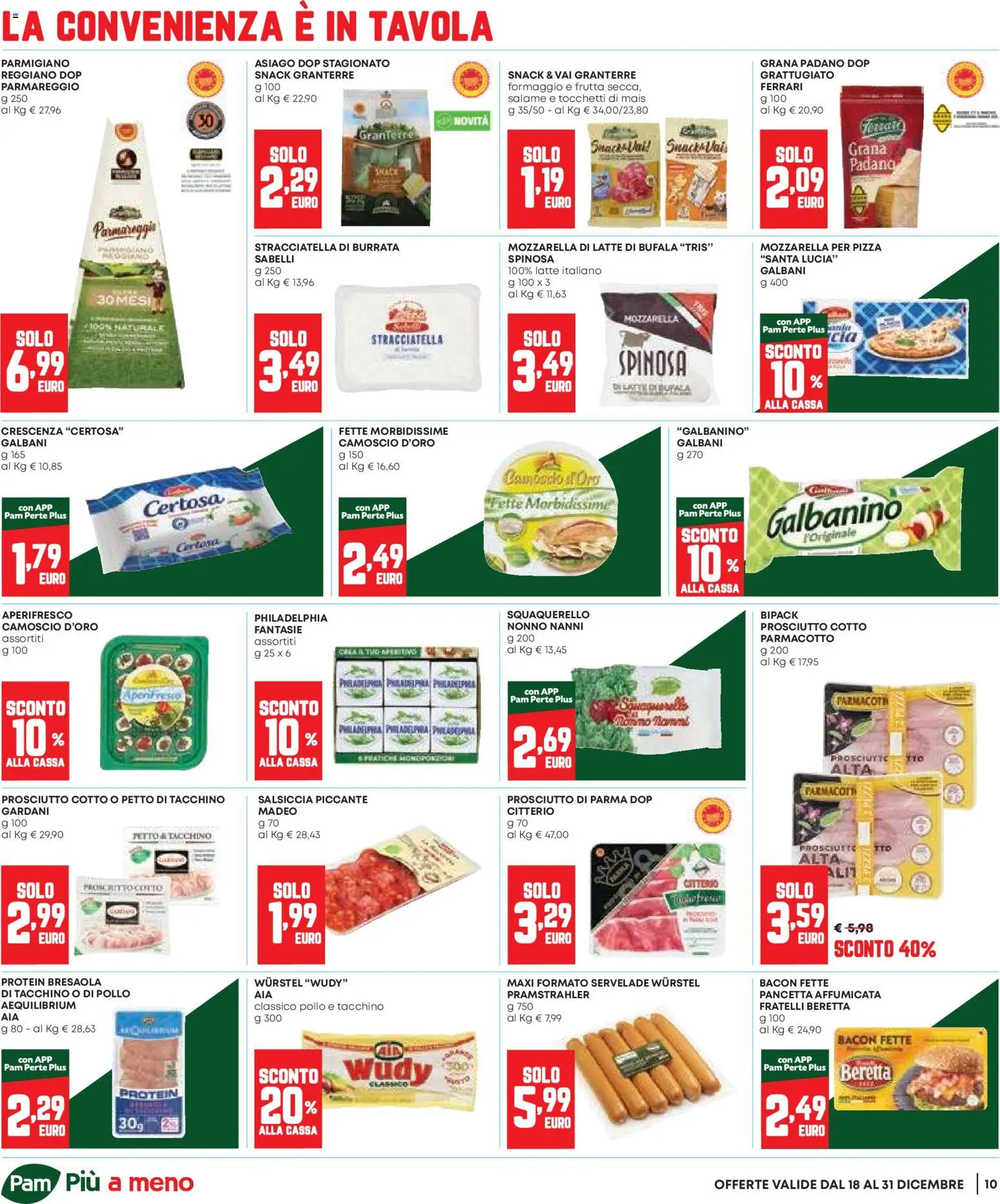 Volantino Panorama del 18.12.2025 | Pagina: 10 | Prodotti: Pollo, Pancetta, Mais, Burrata