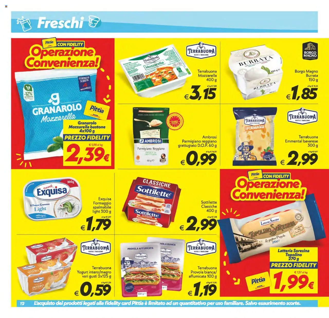 Volantino SuperConveniente del 23.09.2025 | Pagina: 12 | Prodotti: Yogurt, Mozzarella, Parmigiano reggiano, Parmigiano