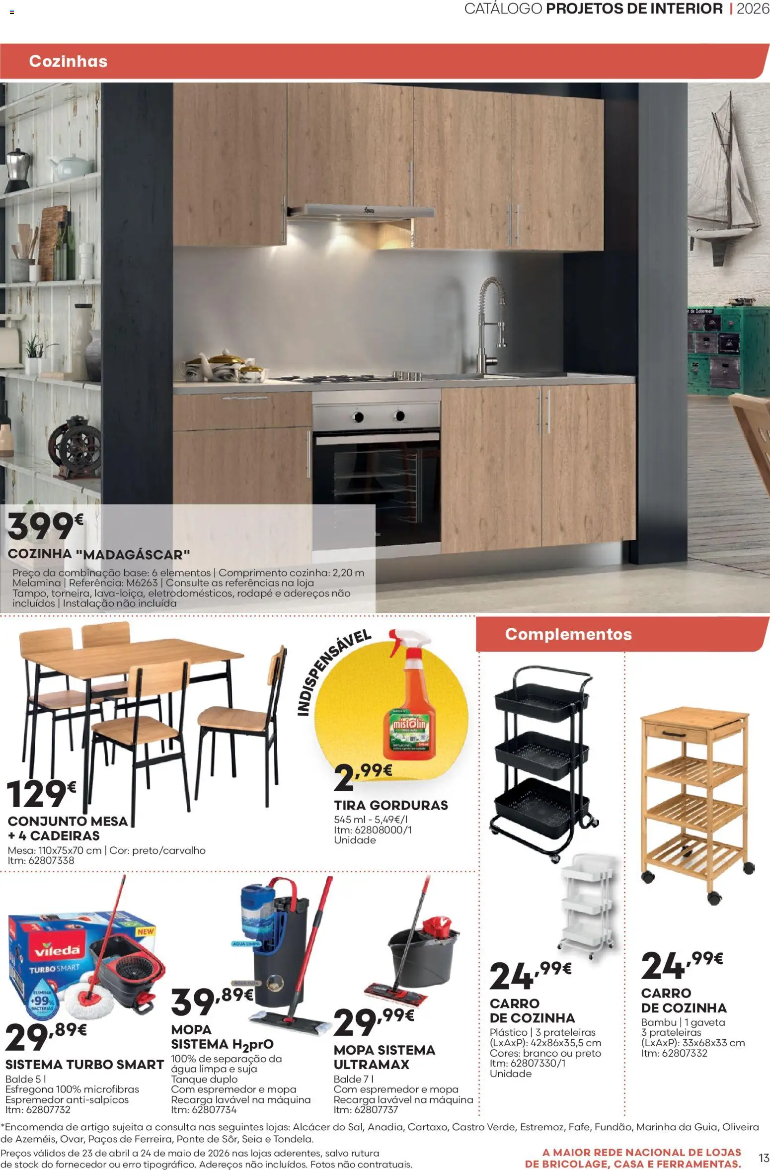 BricoMarché F06 - Folheto Catálogo Projetos de Interior │ válido de 23.04.2026 | Página: 13 | Produtos: Cadeiras, Rodapé, Tanque, Mesa