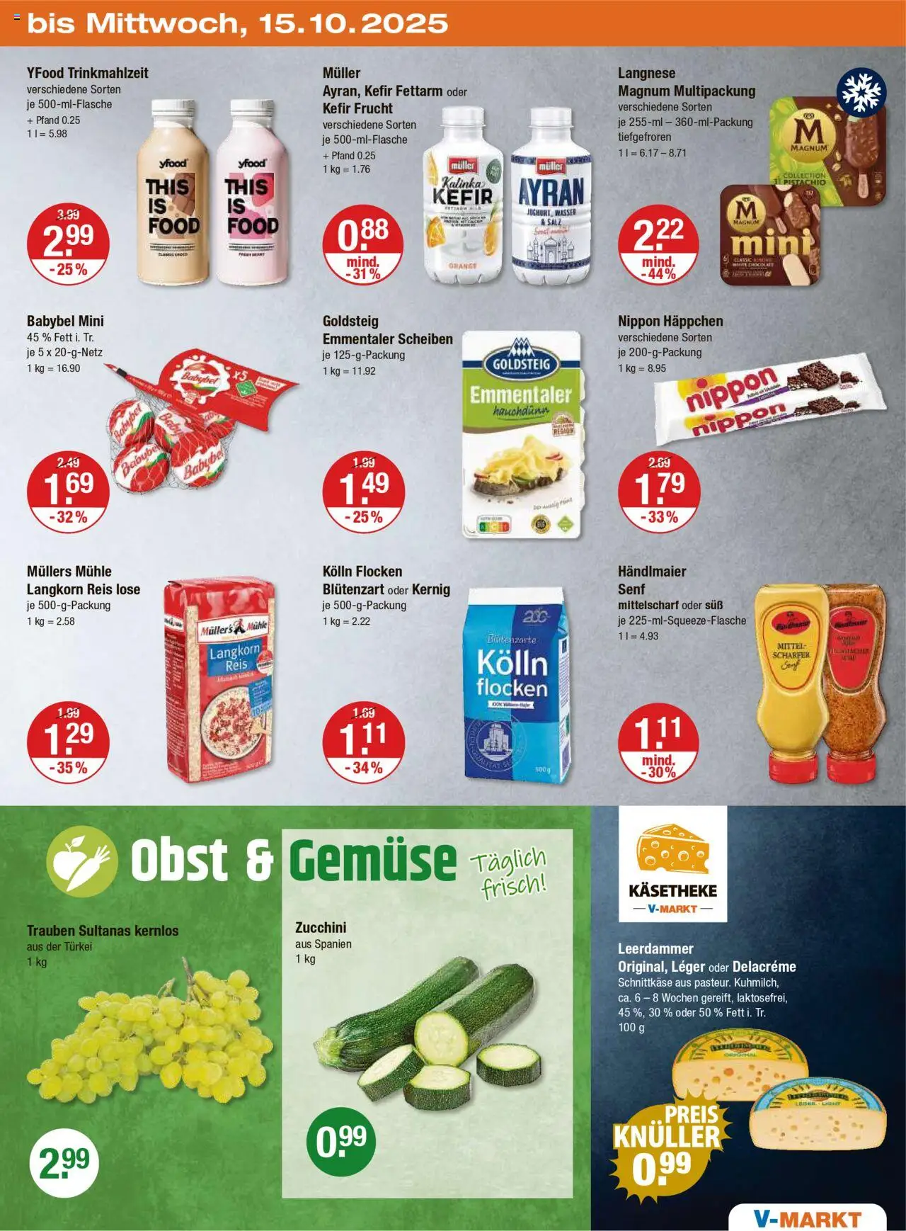 V-Markt - Schwaben / Oberbayern – gültig ab 09.10.2025 | Seite: 19 | Produkte: Mühle, Leerdammer, Salz, Babybel