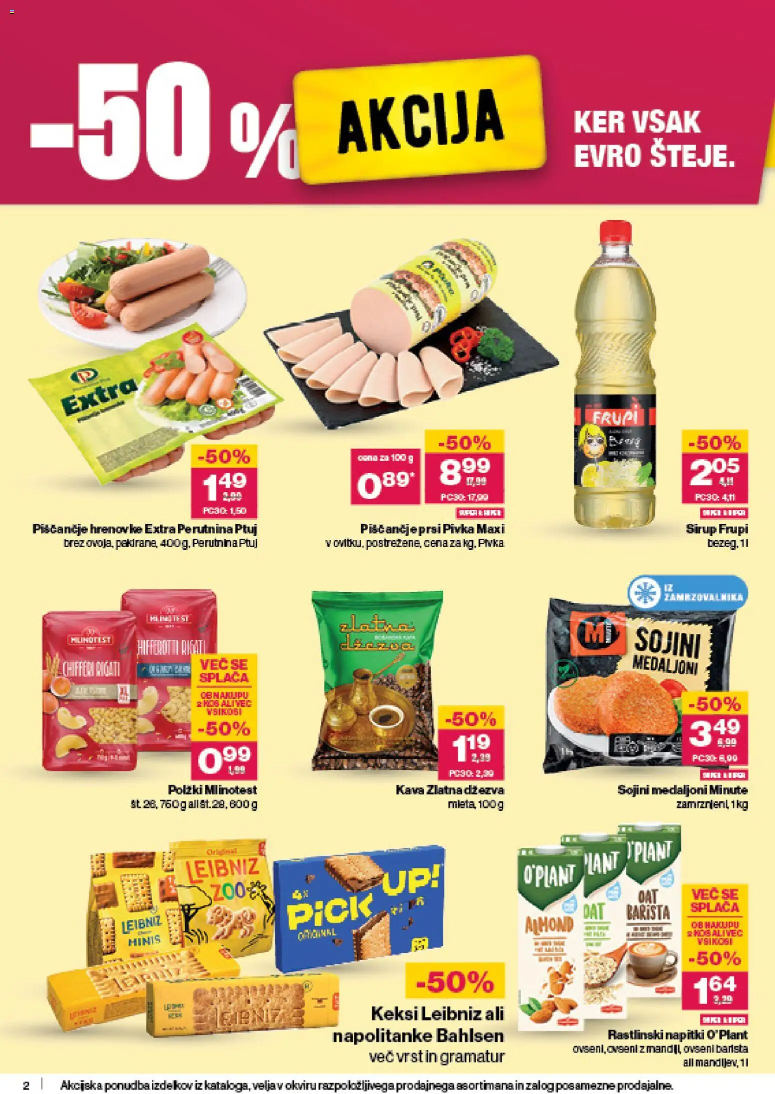 Novi Mercator katalog ponudbe – veljaven od 06.11.2025 | Stran: 2 | Izdelki: Hrenovke, Napolitanke, Sirup, Napitki