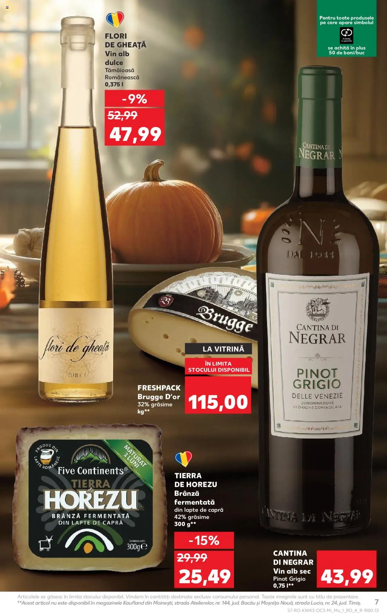 Noul catalog Kaufland – valabil de la 22.10.2025 | Pagină: 7 | Produse: Vitrină, Lapte, Brânză, Vin