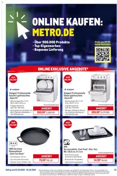 Metro Monats-Menü ab 01.10.2025 gültig | Seite: 15 | Produkte: Geschirrspülmaschine, Wasser
