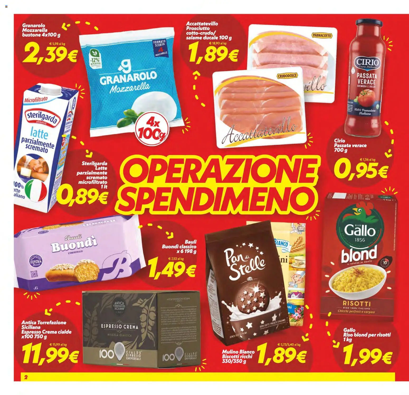 Volantino SuperConveniente del 24.10.2025 | Pagina: 2 | Prodotti: Salame, Mozzarella, Latte, Prosciutto