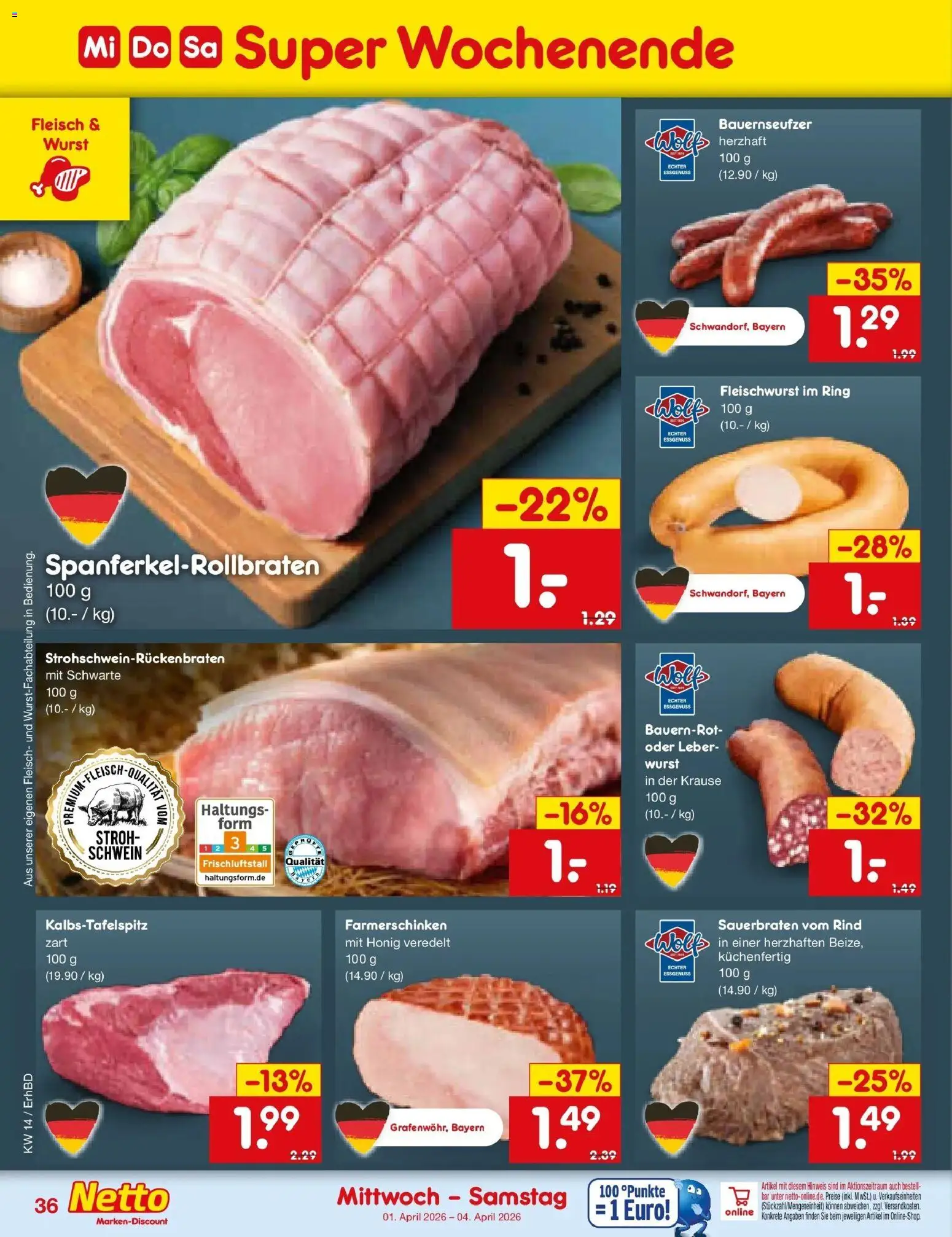 Netto Marken-Discount Prospekt Ergolding	 – gültig ab 30.03.2026 | Seite: 50 | Produkte: Wurst, Fleisch