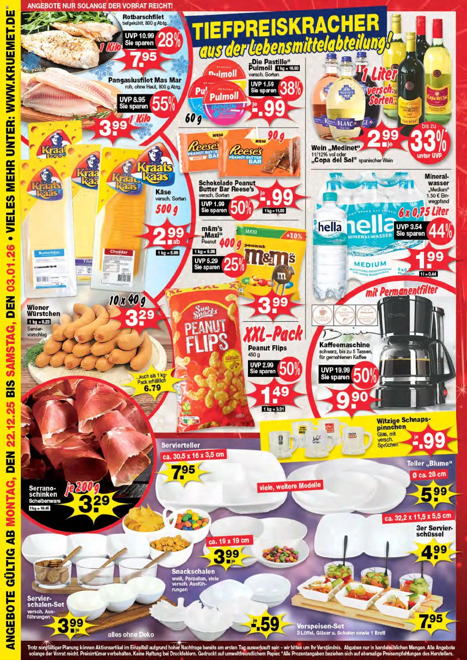 KRÜMET Prospekt 	 – gültig ab 22.12.2025 | Seite: 4 | Produkte: Kaffeemaschine, Butter, Schokolade, M&M's