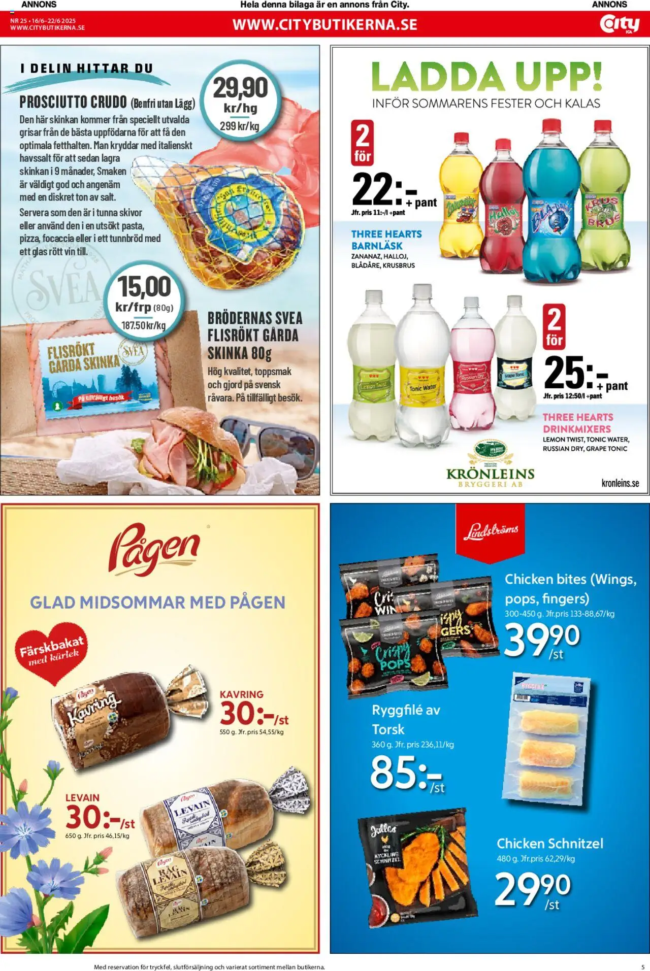 ICA Kvantum reklamblad aktuell från 16.06.2025 | Sida: 5 | Produkter: Levain, Skinka, Vin, Rött vin