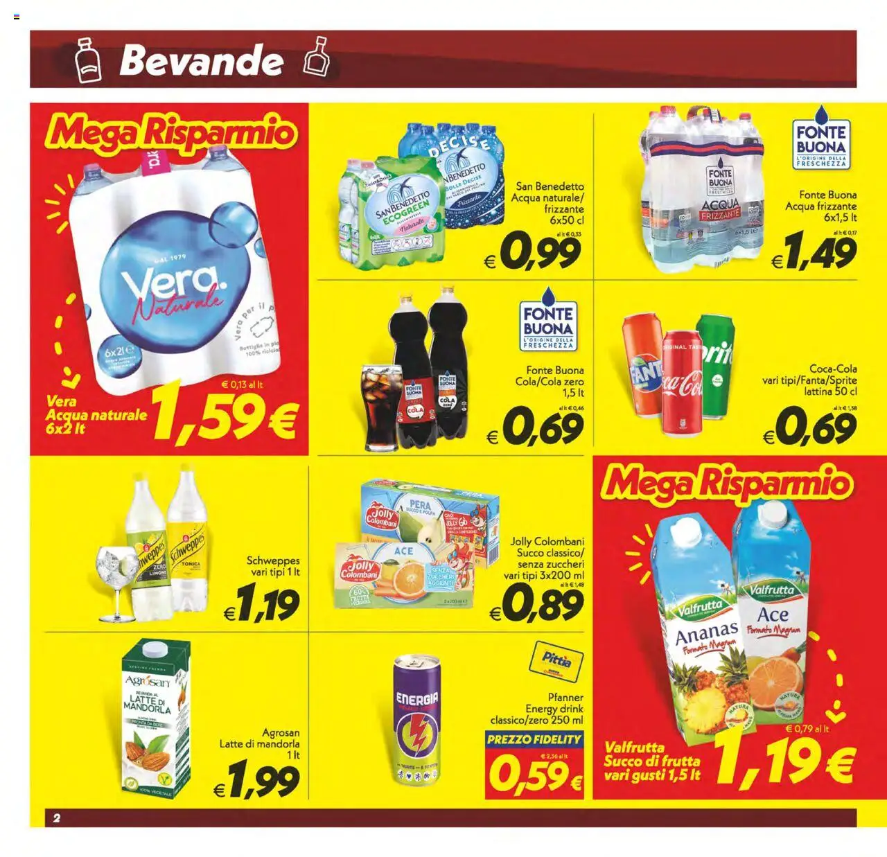 Volantino SuperConveniente del 13.06.2025 | Pagina: 2 | Prodotti: Succo, Acqua, Ananas, Pera