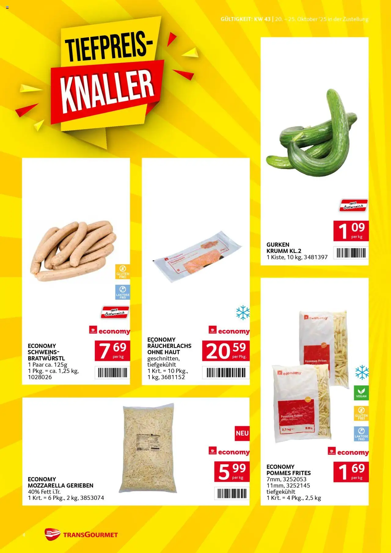 Transgourmet  Zustellaktion gültig ab 20.10.2025 | Seite: 4 | Produkte: Gurken