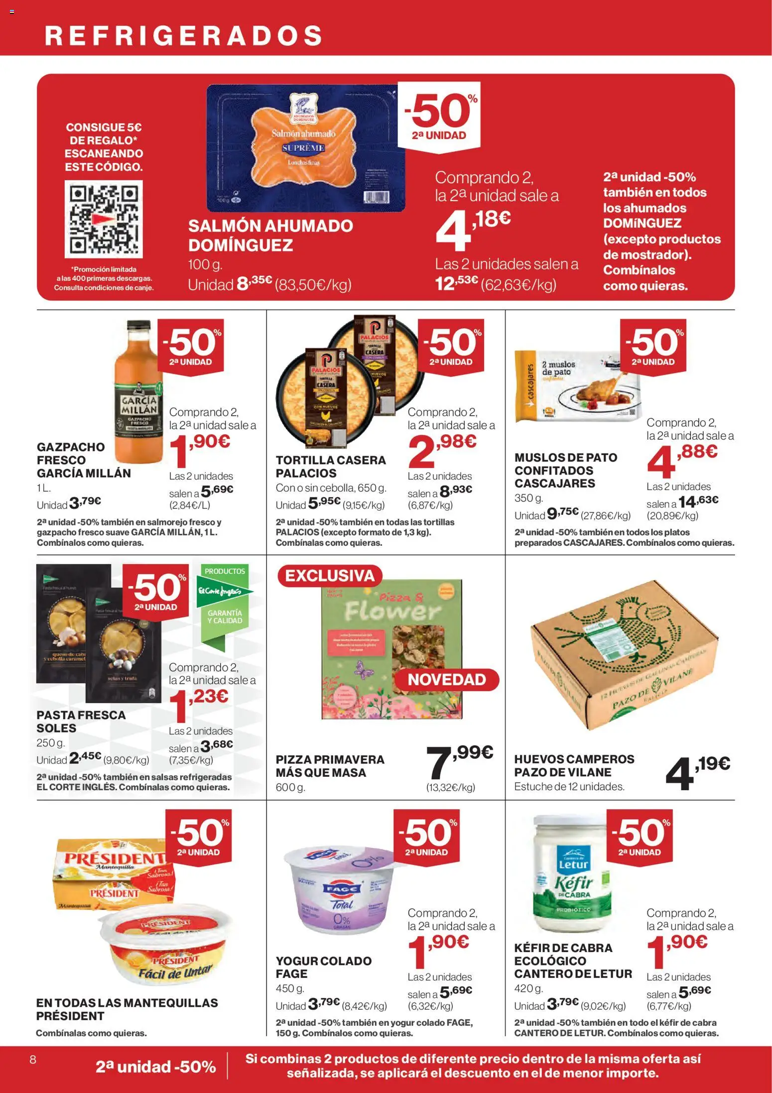 Supercor folleto │ válido desde el 09.04.2026 | Página: 8 | Productos: Yogur, Huevos, Pizza, Pasta