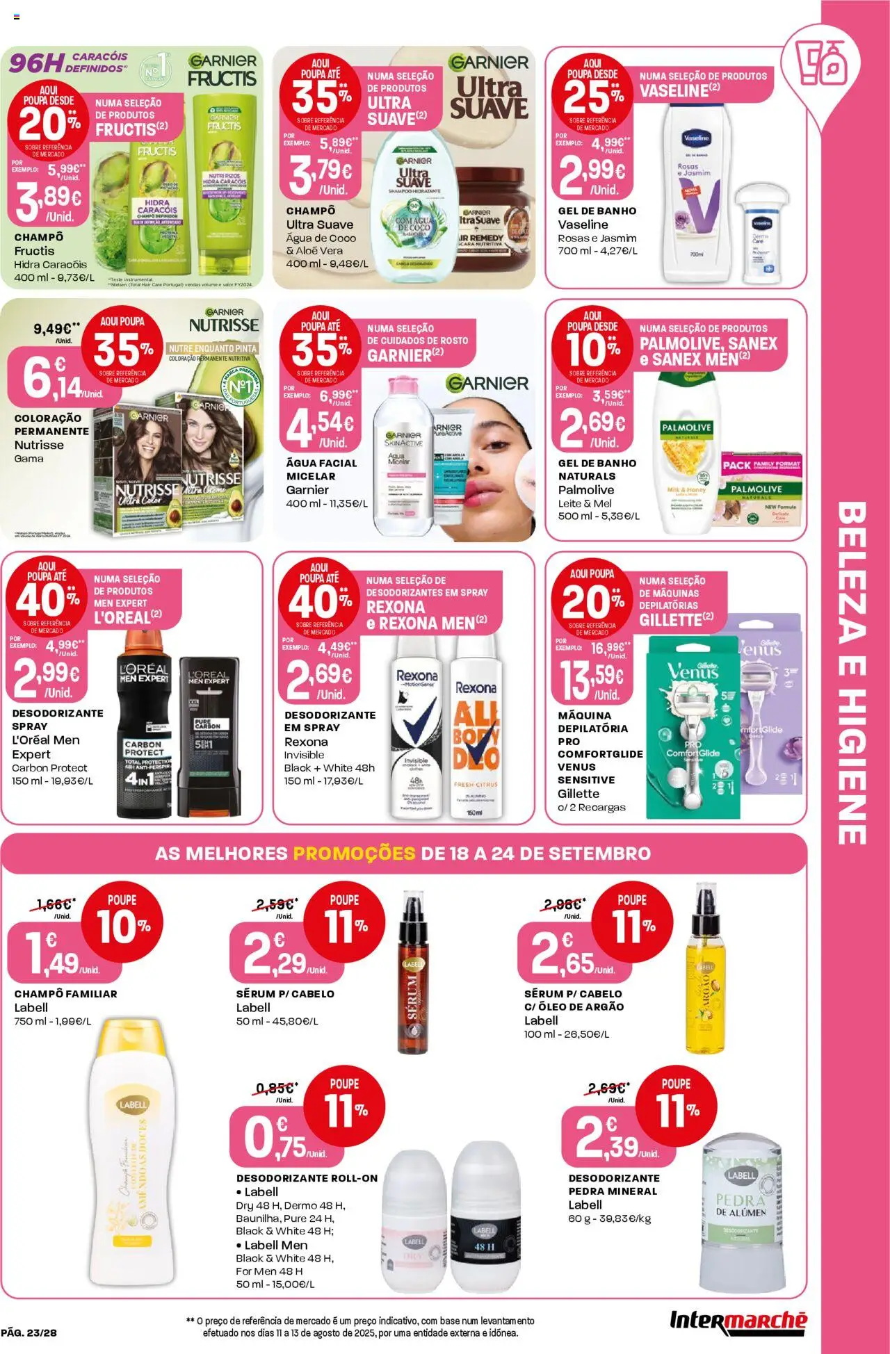 Intermarché folheto │ válido de 18.09.2025 | Página: 23 | Produtos: Shampoo, Base, Banho, Doces